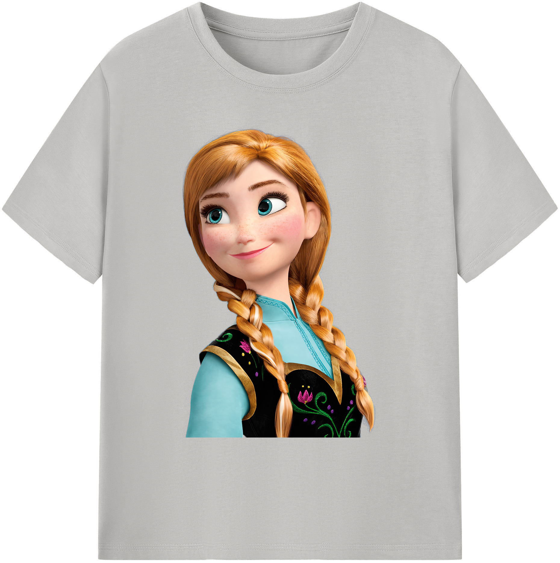 （画像用） アナと雪の女王 アンナ エルサ Frozen Anna Elsa 綿100％ メンズ半袖Tシャツ｜肌触りやわらか＆通気性