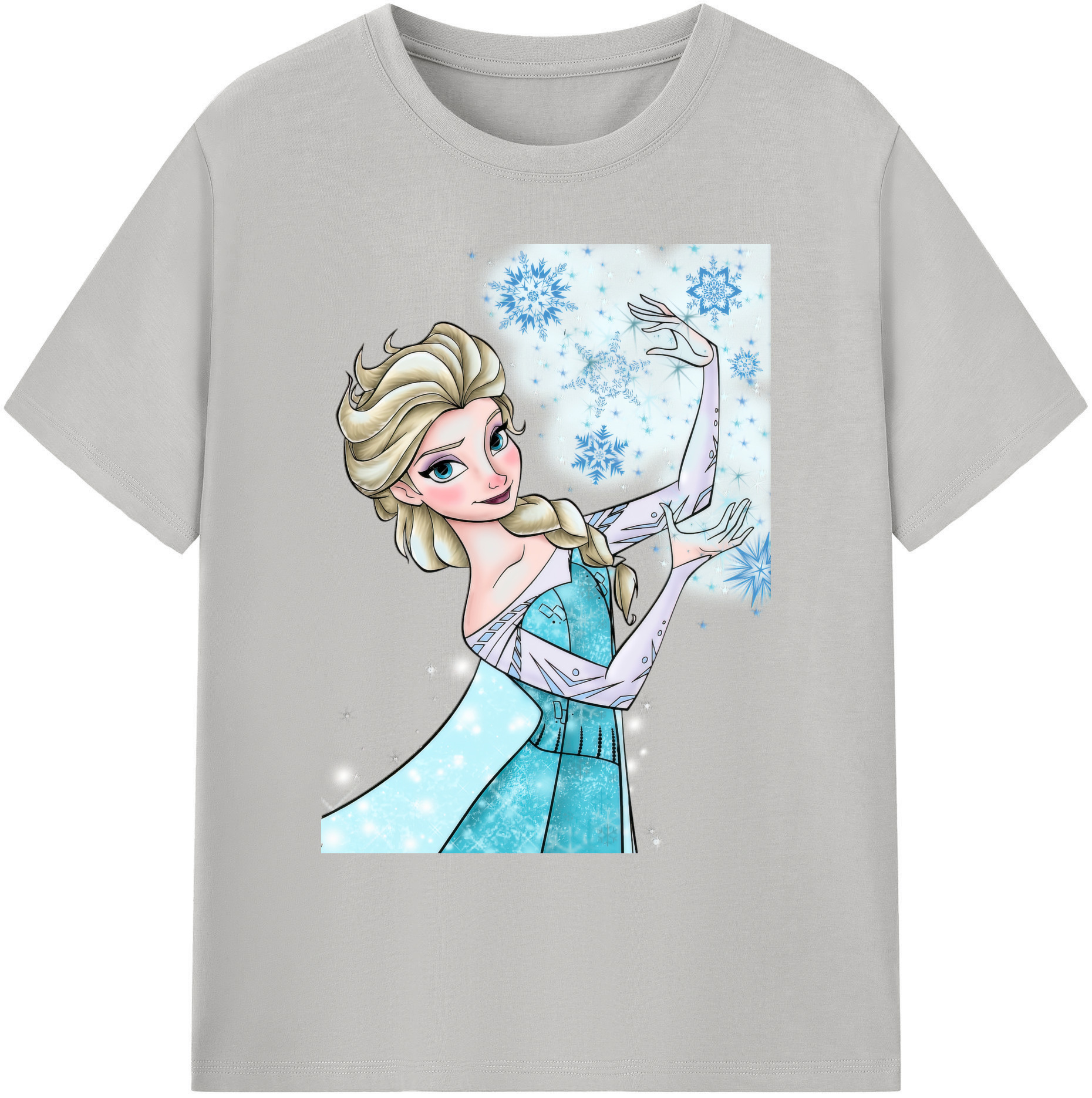 （画像用） アナと雪の女王 アンナ エルサ Frozen Anna Elsa 綿100％ メンズ半袖Tシャツ｜肌触りやわらか＆通気性