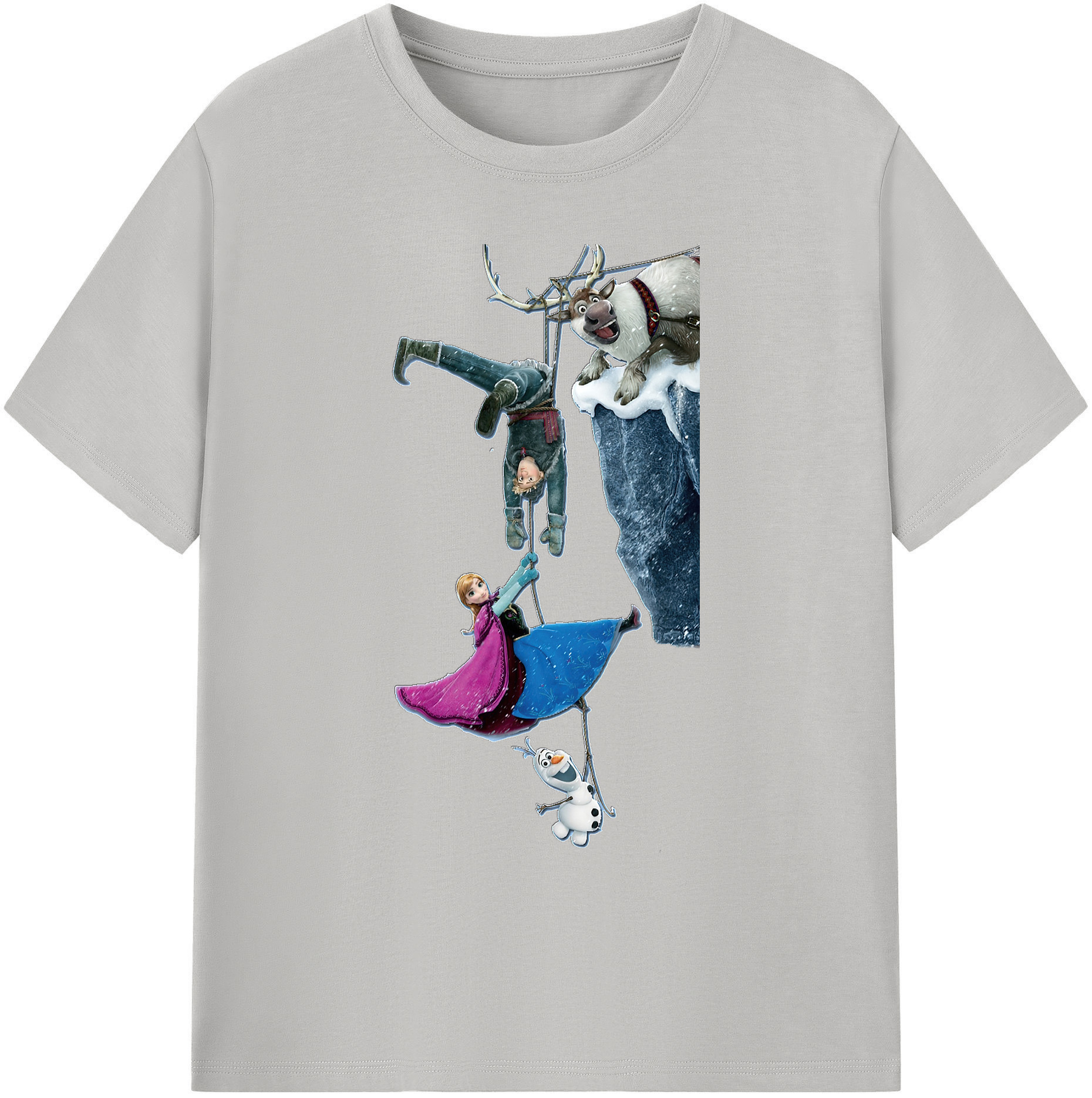 （画像用） アナと雪の女王 アンナ エルサ Frozen Anna Elsa 綿100％ メンズ半袖Tシャツ｜肌触りやわらか＆通気性