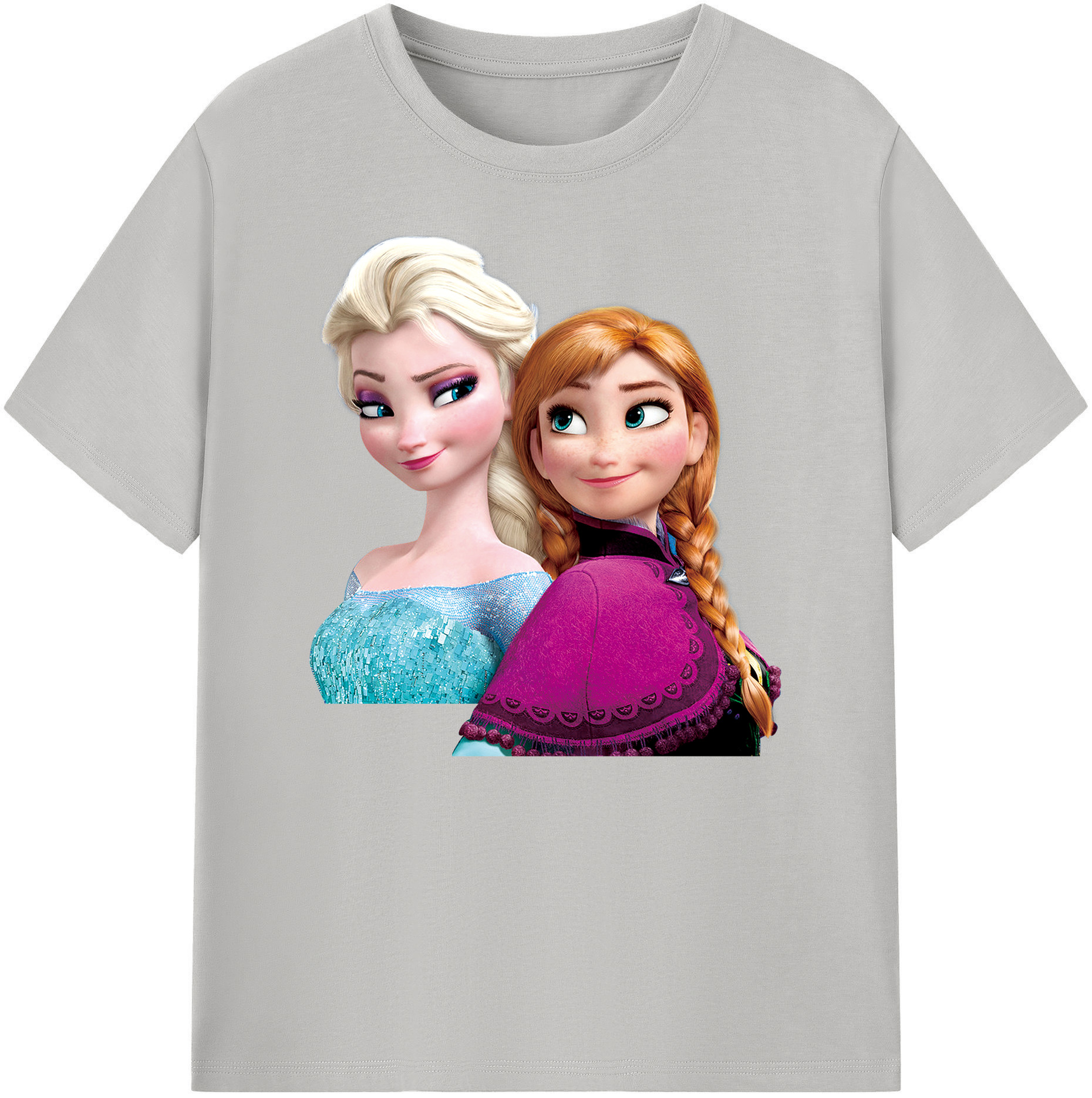 （画像用） アナと雪の女王 アンナ エルサ Frozen Anna Elsa 綿100％ メンズ半袖Tシャツ｜肌触りやわらか＆通気性