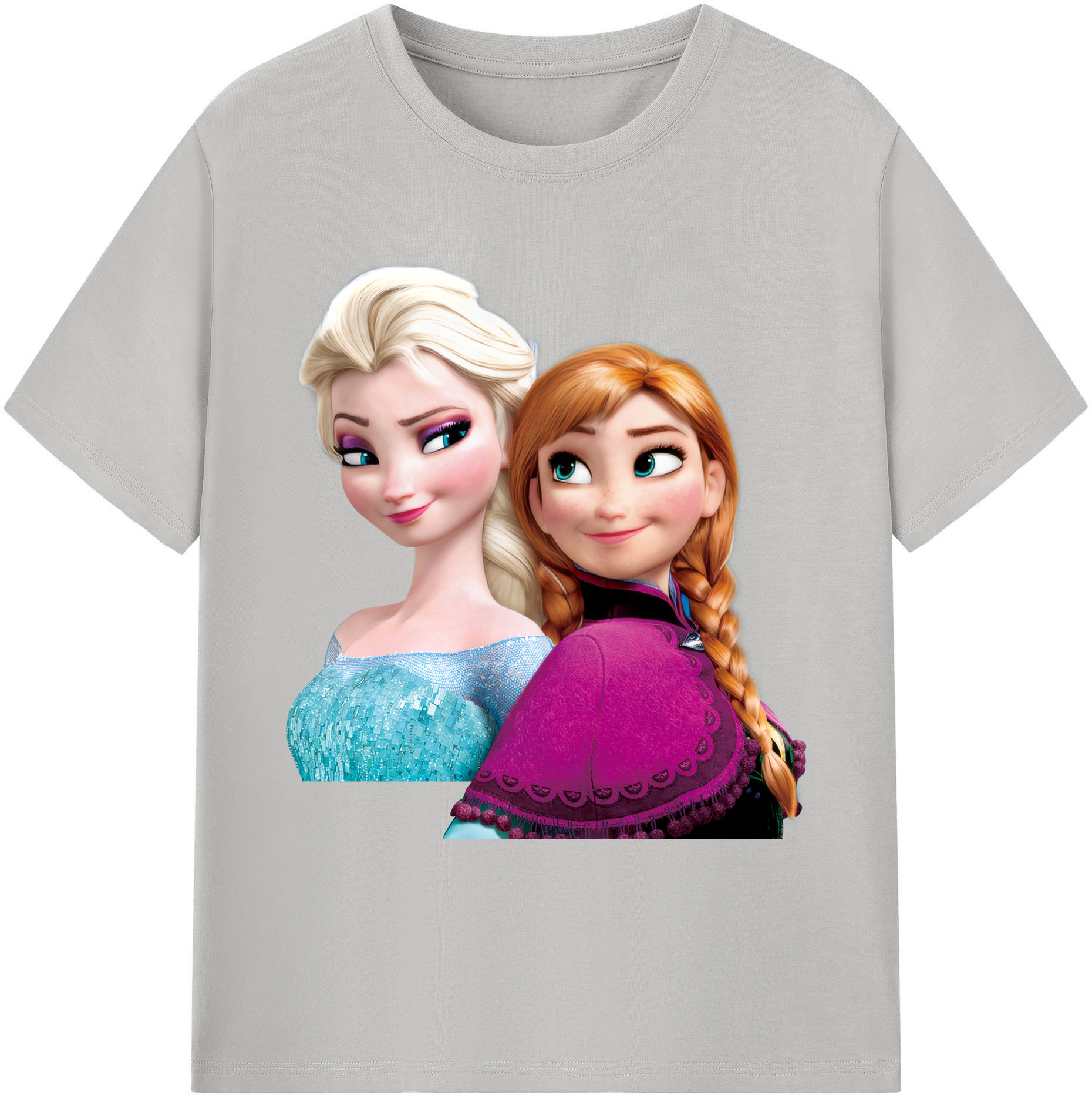 （画像用） アナと雪の女王 アンナ エルサ Frozen Anna Elsa 綿100％ メンズ半袖Tシャツ｜肌触りやわらか＆通気性
