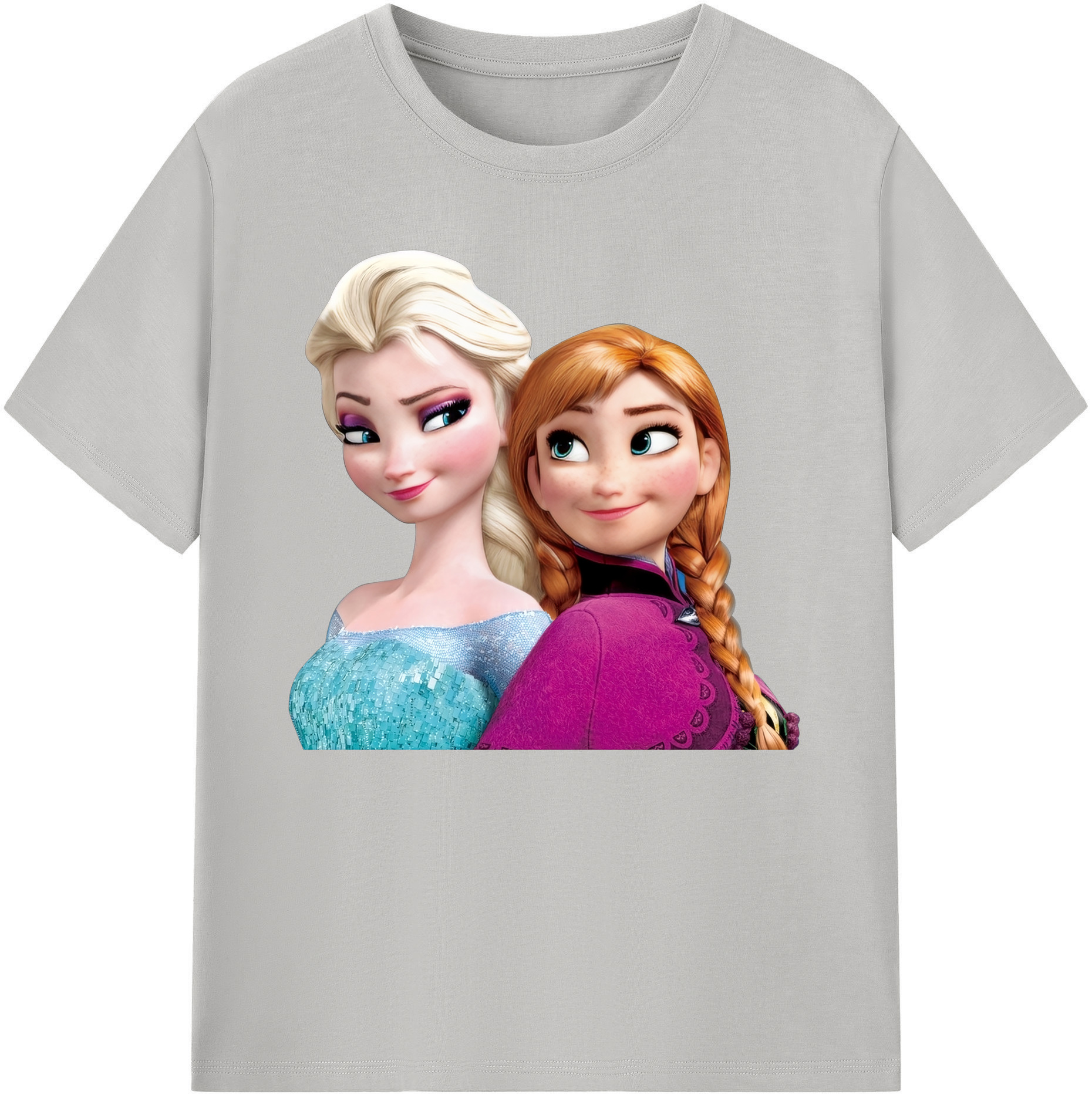 （画像用） アナと雪の女王 アンナ エルサ Frozen Anna Elsa 綿100％ メンズ半袖Tシャツ｜肌触りやわらか＆通気性