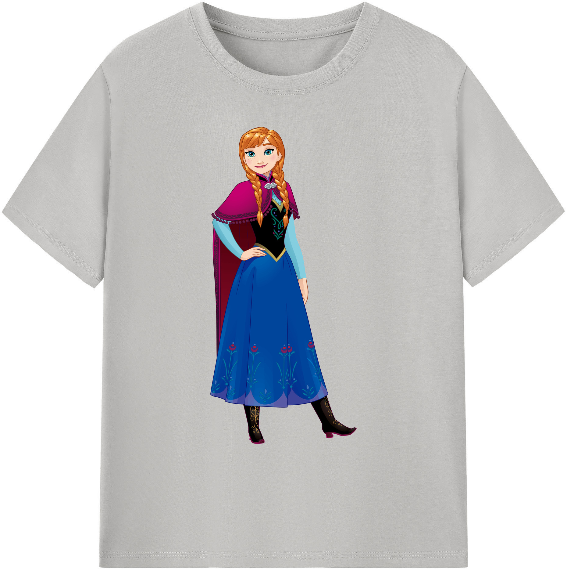（画像用） アナと雪の女王 アンナ エルサ Frozen Anna Elsa 綿100％ メンズ半袖Tシャツ｜肌触りやわらか＆通気性