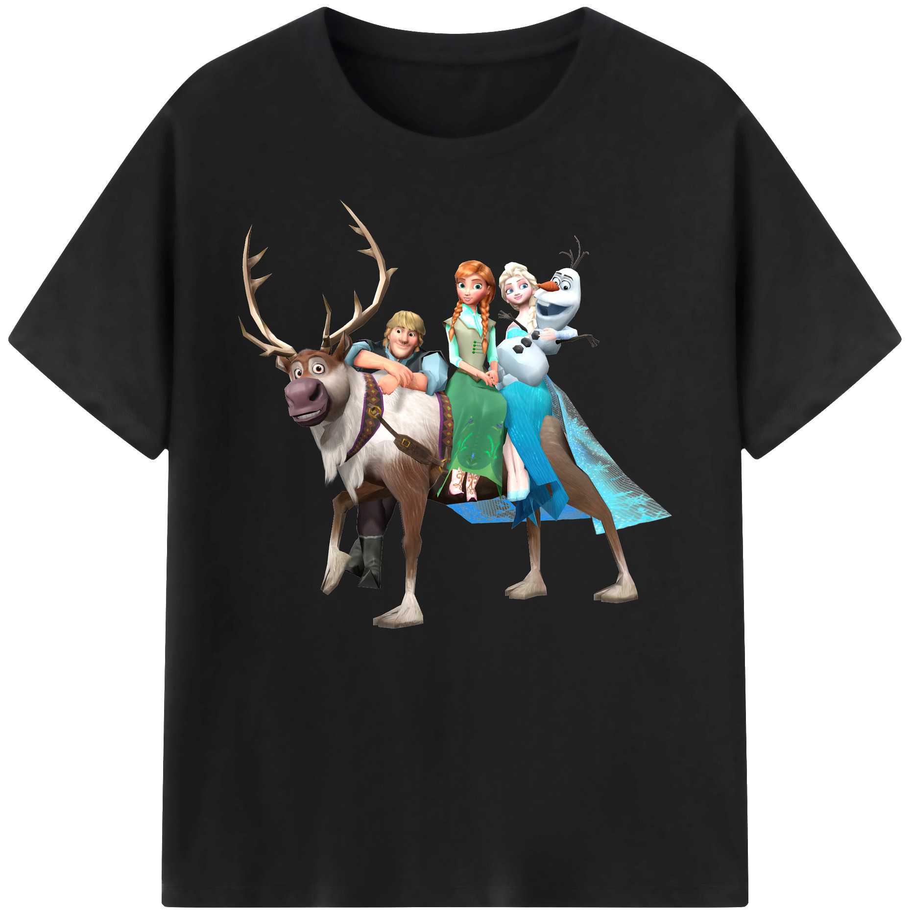 （画像用） アナと雪の女王 アンナ エルサ Frozen Anna Elsa 綿100％ メンズ半袖Tシャツ｜肌触りやわらか＆通気性