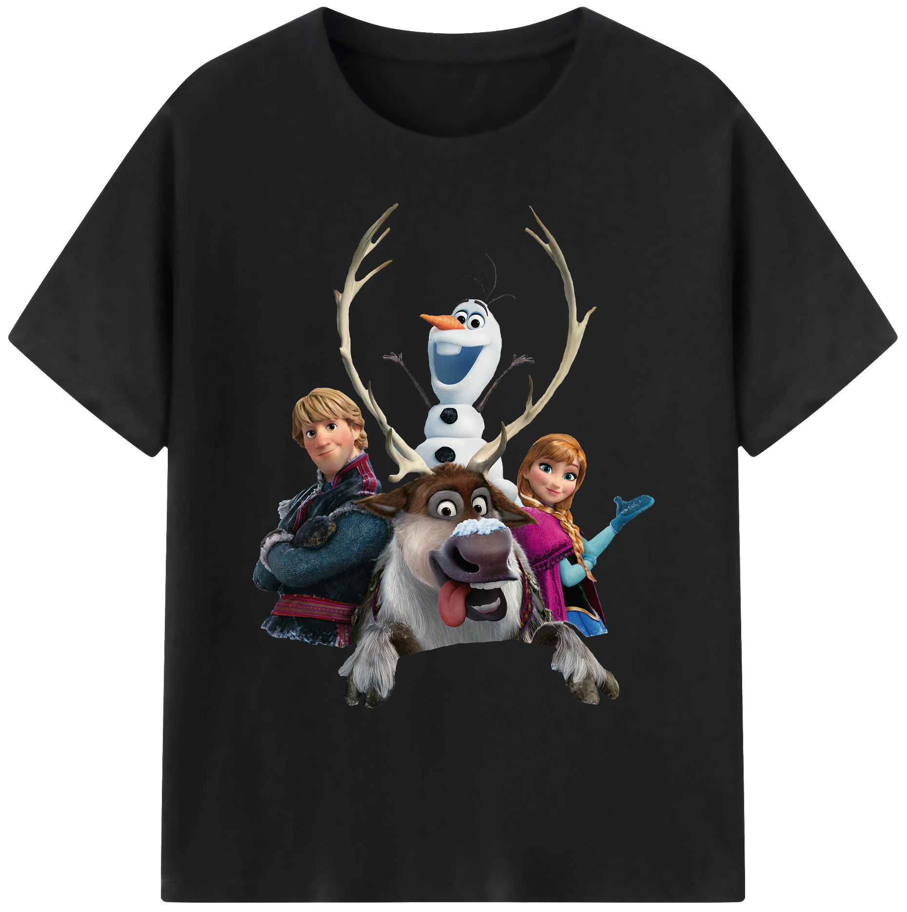 （画像用） アナと雪の女王 アンナ エルサ Frozen Anna Elsa 綿100％ メンズ半袖Tシャツ｜肌触りやわらか＆通気性
