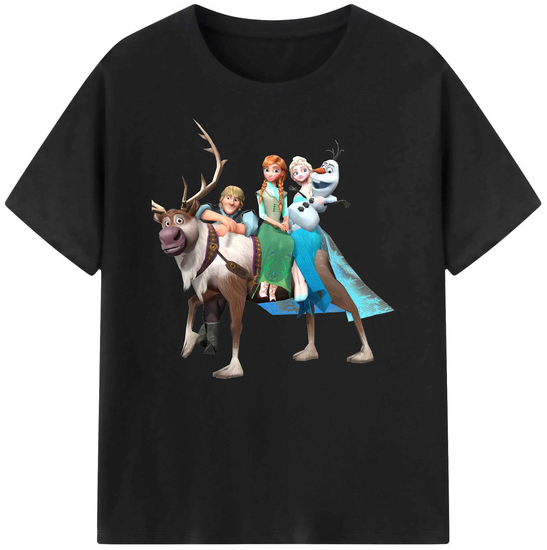 （画像用） アナと雪の女王 アンナ エルサ Frozen Anna Elsa 綿100％ メンズ半袖Tシャツ｜肌触りやわらか＆通気性