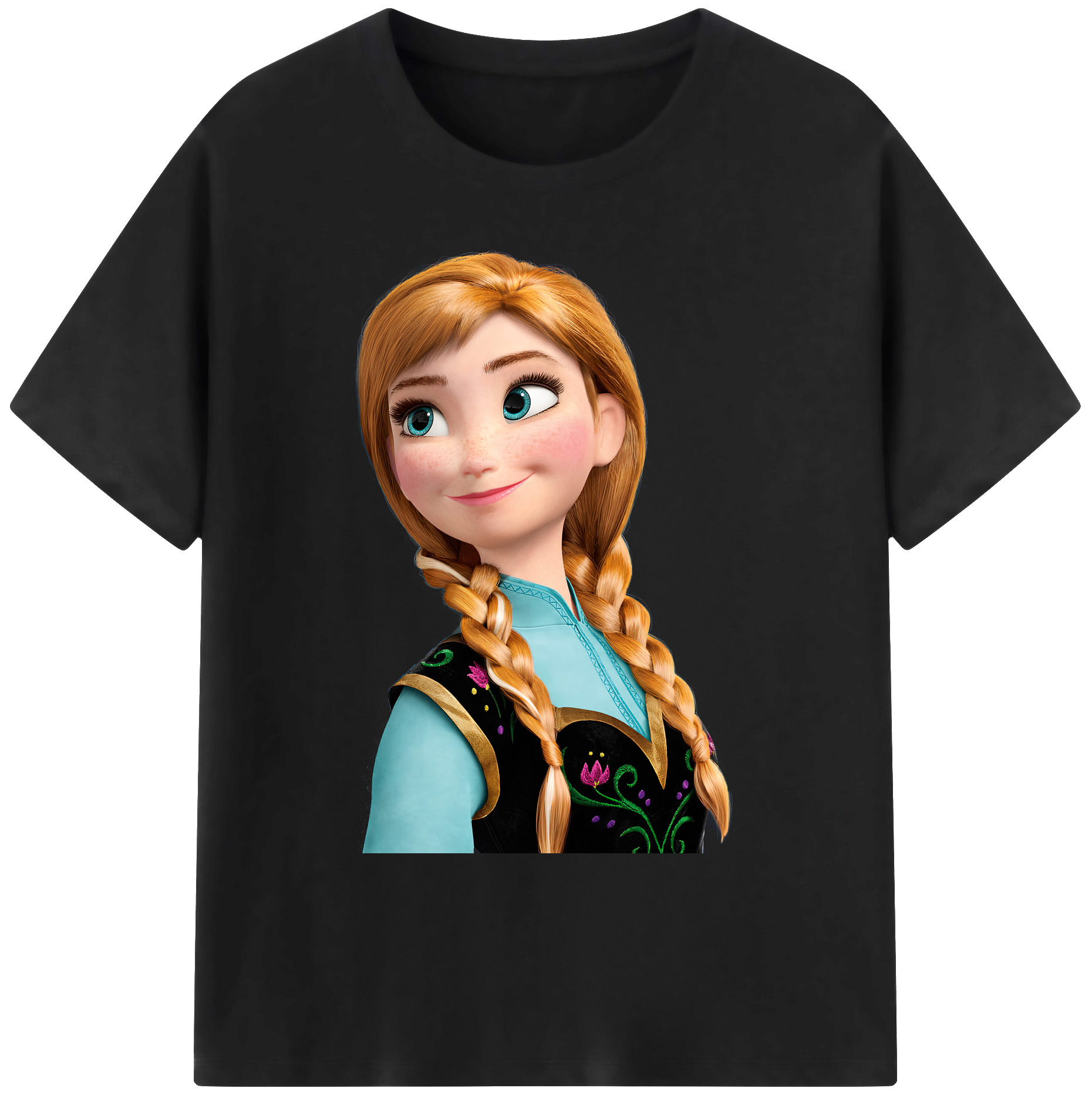 （画像用） アナと雪の女王 アンナ エルサ Frozen Anna Elsa 綿100％ メンズ半袖Tシャツ｜肌触りやわらか＆通気性