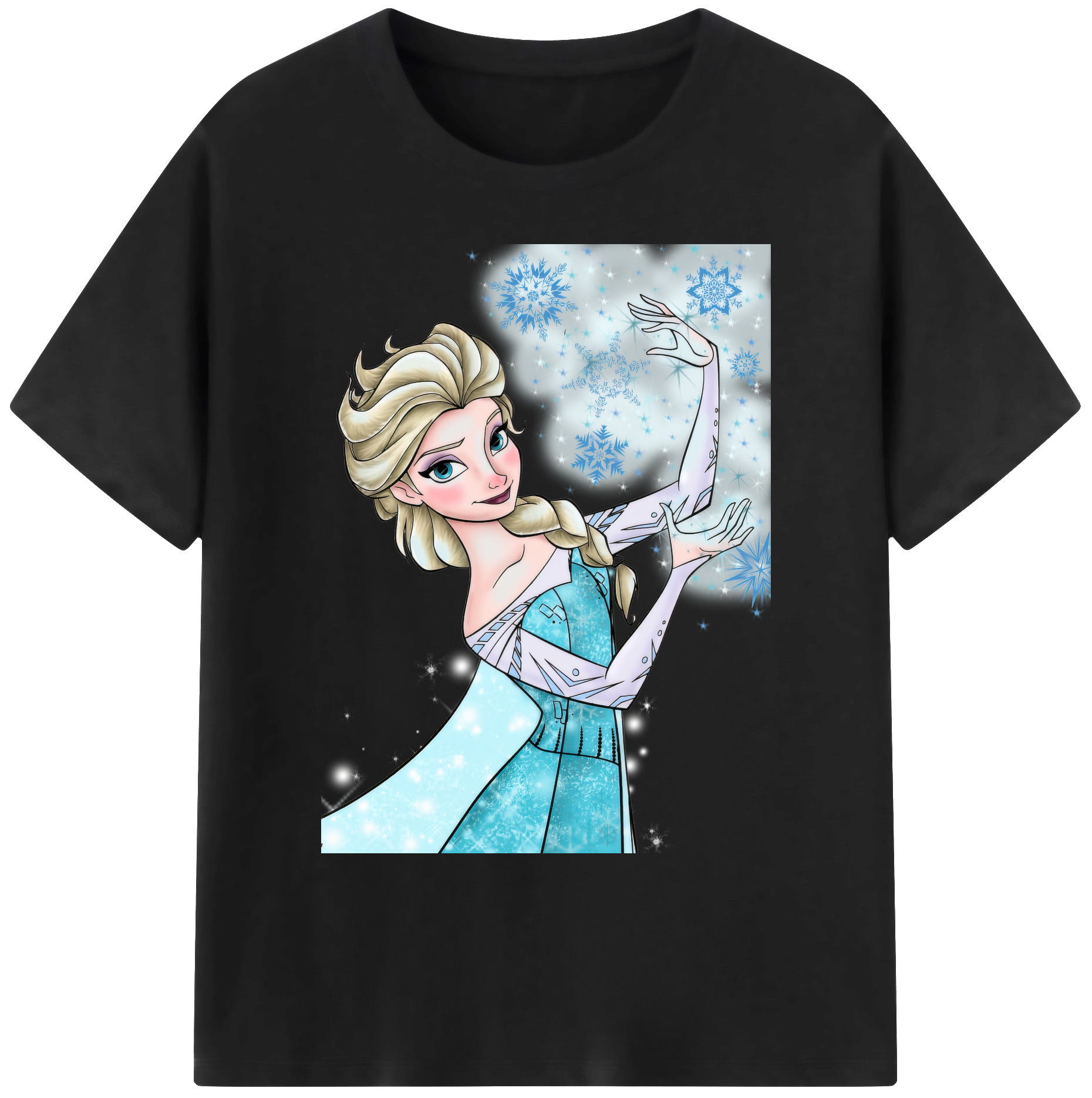 （画像用） アナと雪の女王 アンナ エルサ Frozen Anna Elsa 綿100％ メンズ半袖Tシャツ｜肌触りやわらか＆通気性