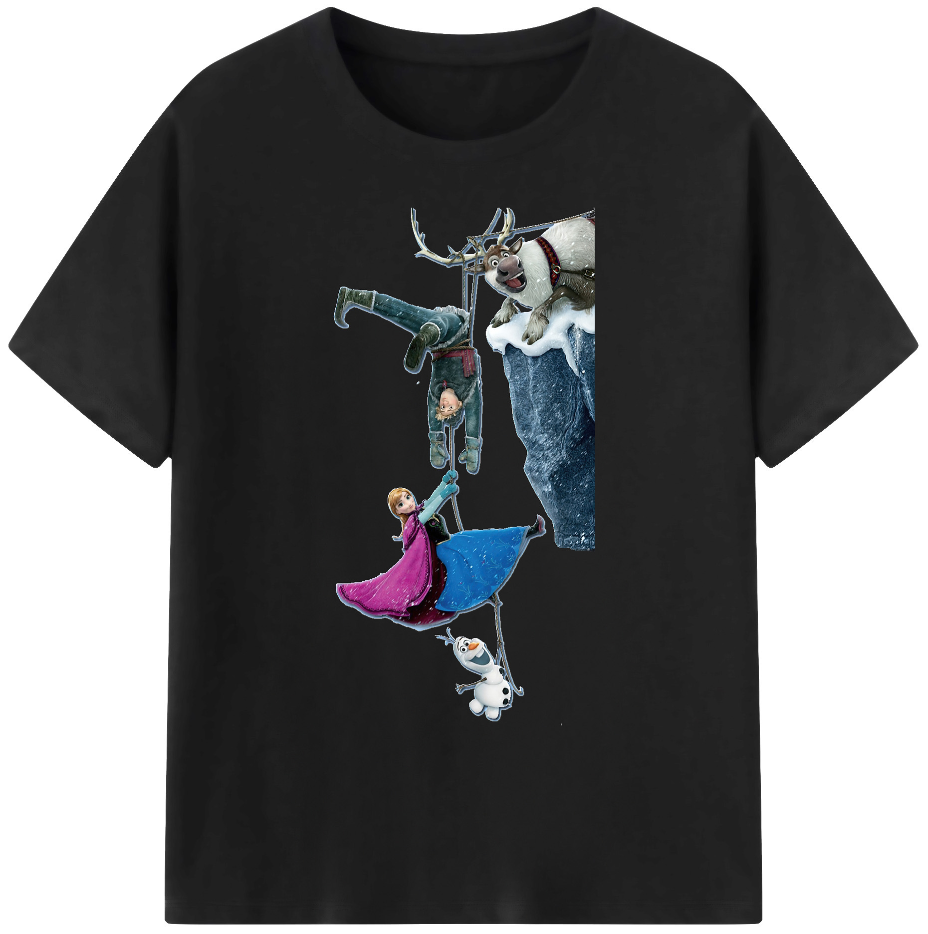 （画像用） アナと雪の女王 アンナ エルサ Frozen Anna Elsa 綿100％ メンズ半袖Tシャツ｜肌触りやわらか＆通気性