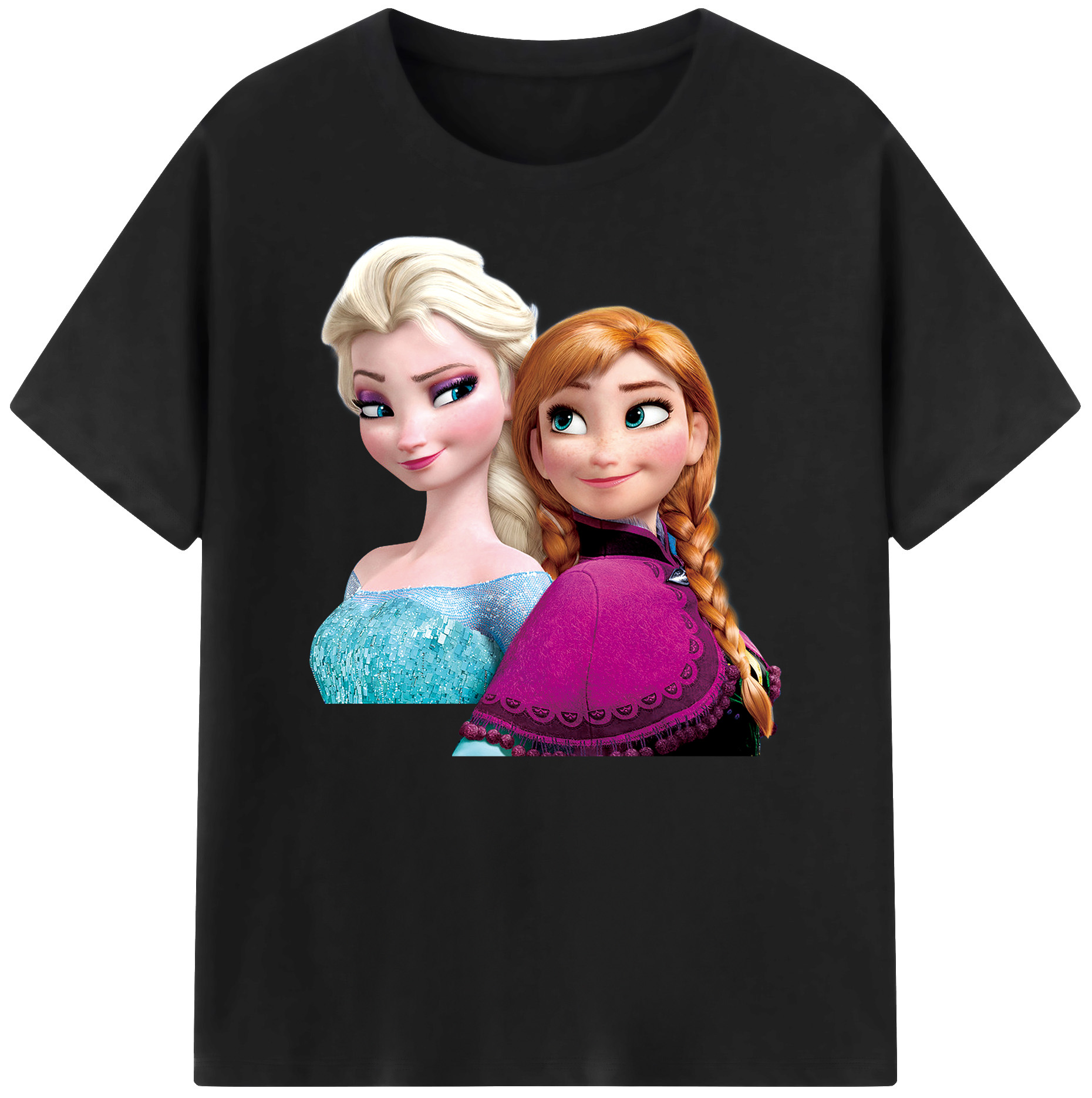 （画像用） アナと雪の女王 アンナ エルサ Frozen Anna Elsa 綿100％ メンズ半袖Tシャツ｜肌触りやわらか＆通気性