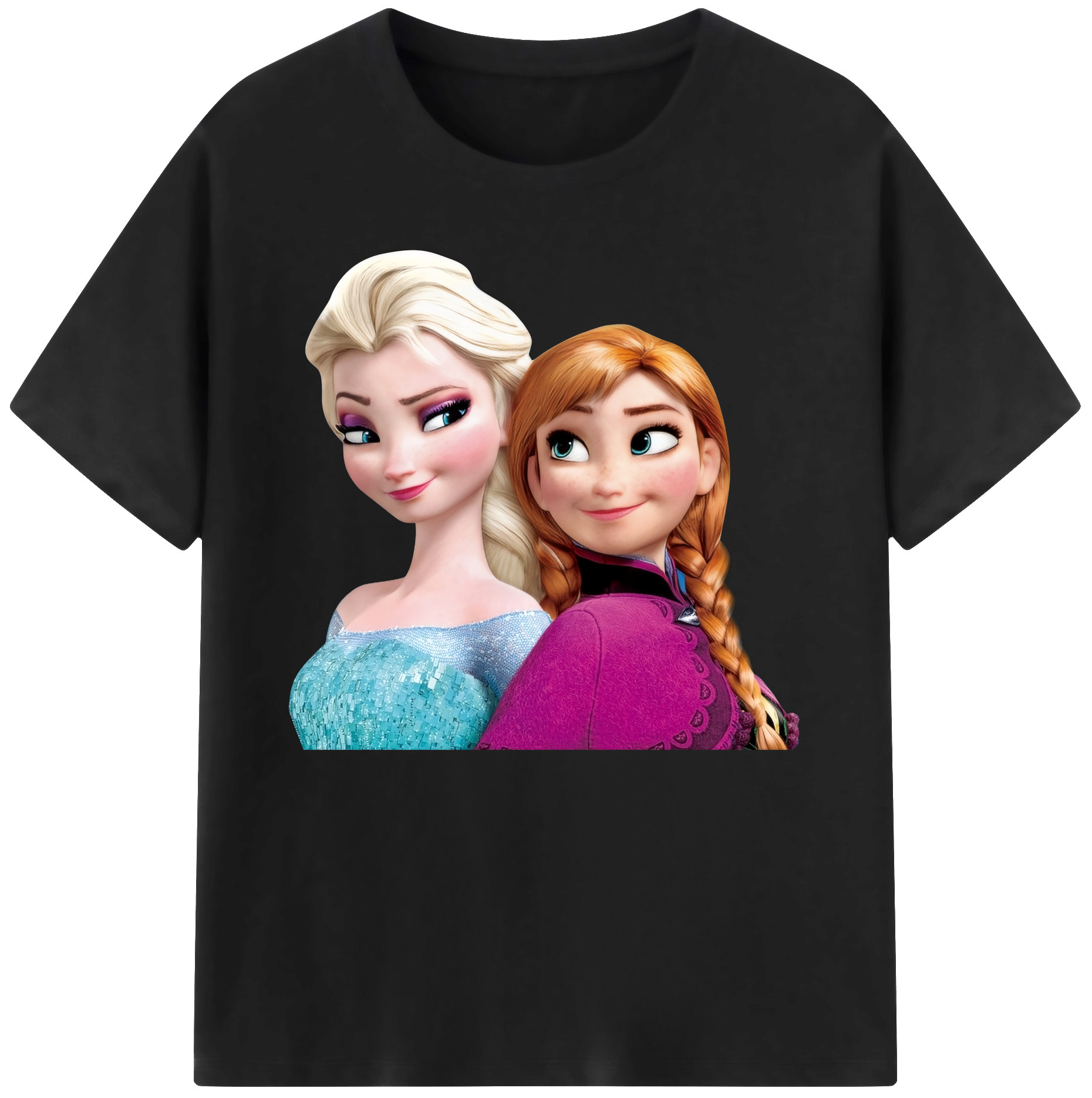 （画像用） アナと雪の女王 アンナ エルサ Frozen Anna Elsa 綿100％ メンズ半袖Tシャツ｜肌触りやわらか＆通気性