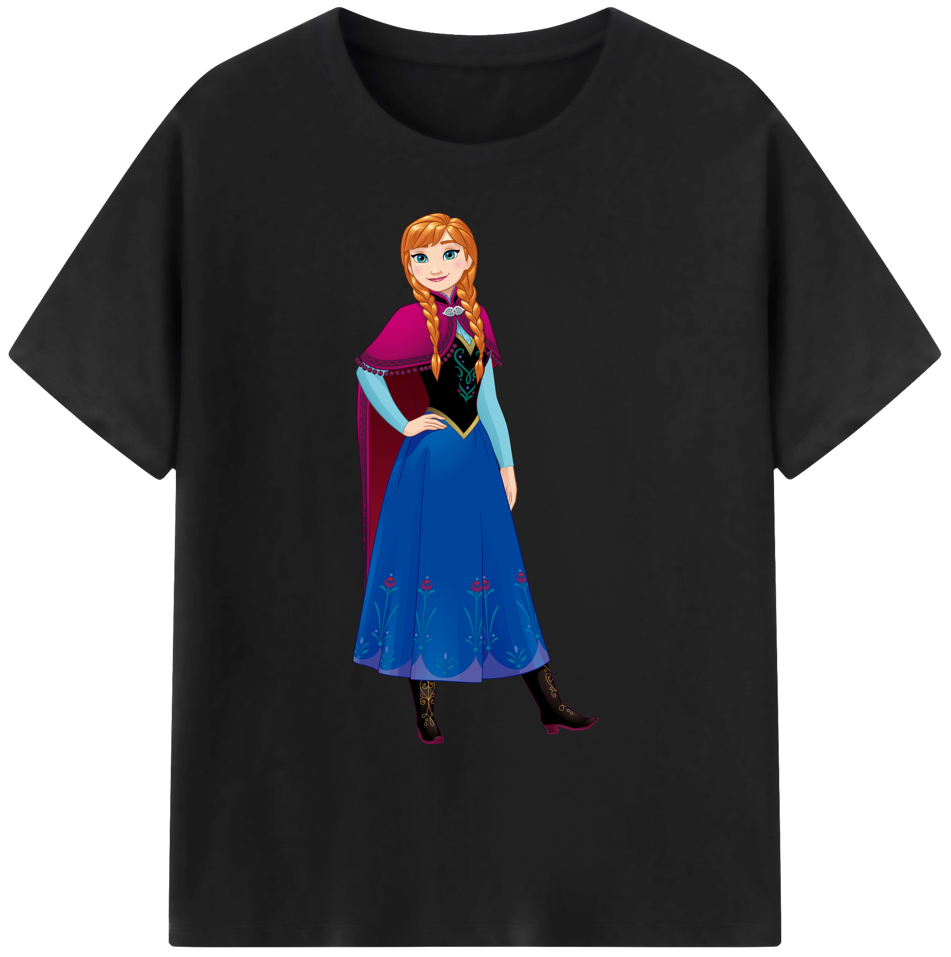 （画像用） アナと雪の女王 アンナ エルサ Frozen Anna Elsa 綿100％ メンズ半袖Tシャツ｜肌触りやわらか＆通気性