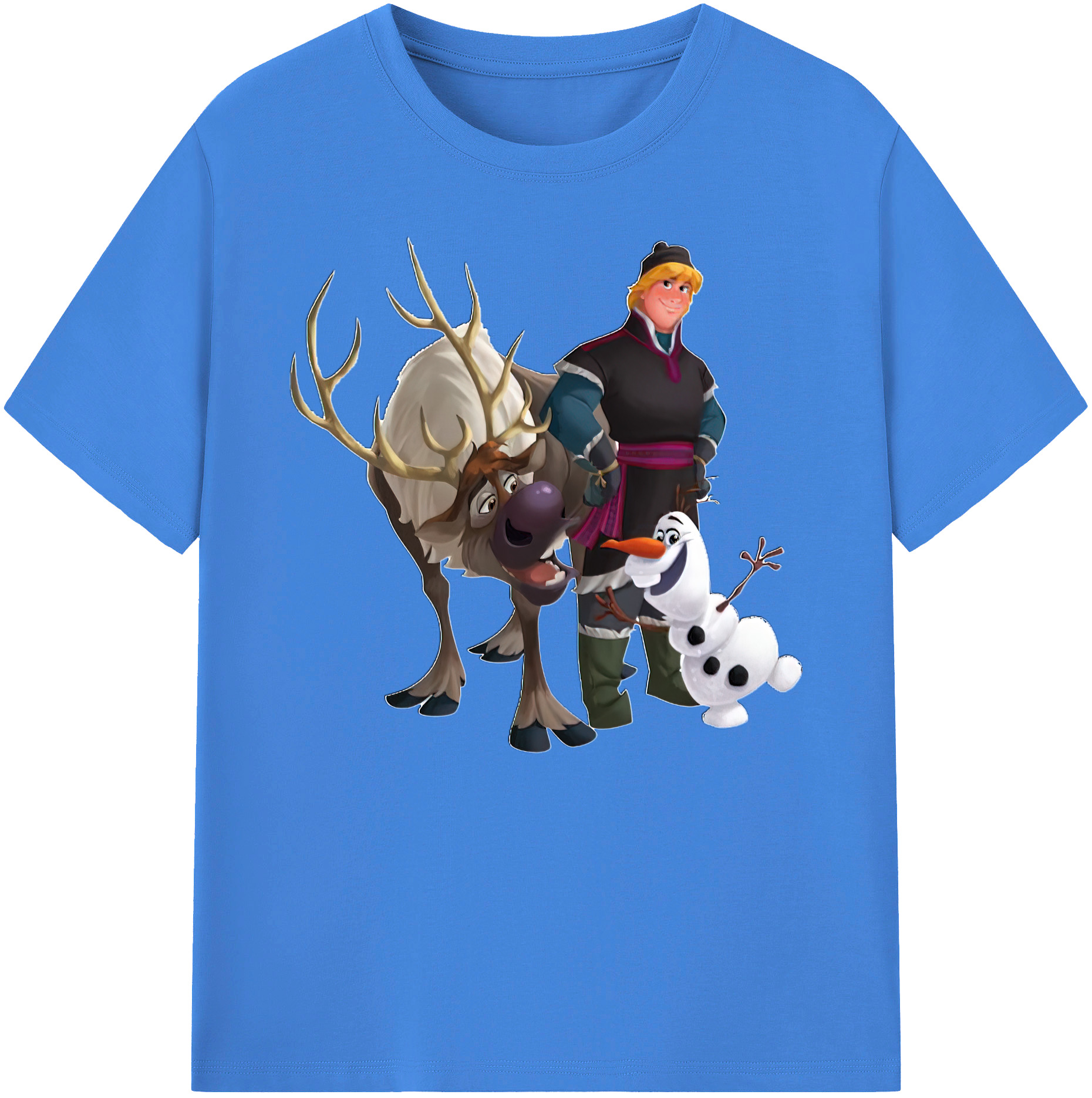 （画像用） アナと雪の女王 アンナ エルサ Frozen Anna Elsa 綿100％ メンズ半袖Tシャツ｜肌触りやわらか＆通気性