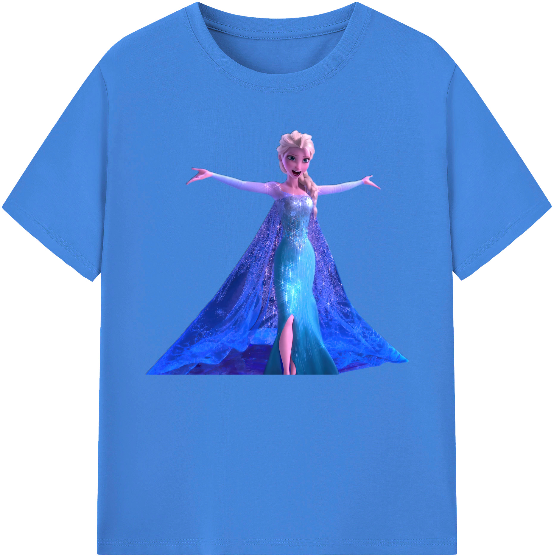 （画像用） アナと雪の女王 アンナ エルサ Frozen Anna Elsa 綿100％ メンズ半袖Tシャツ｜肌触りやわらか＆通気性