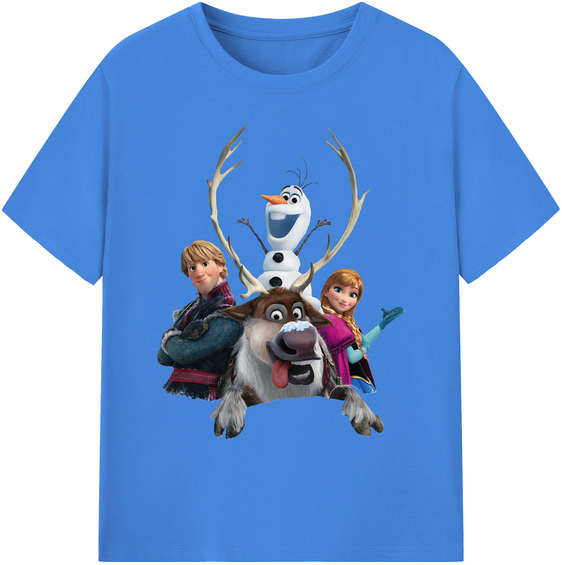 （画像用） アナと雪の女王 アンナ エルサ Frozen Anna Elsa 綿100％ メンズ半袖Tシャツ｜肌触りやわらか＆通気性