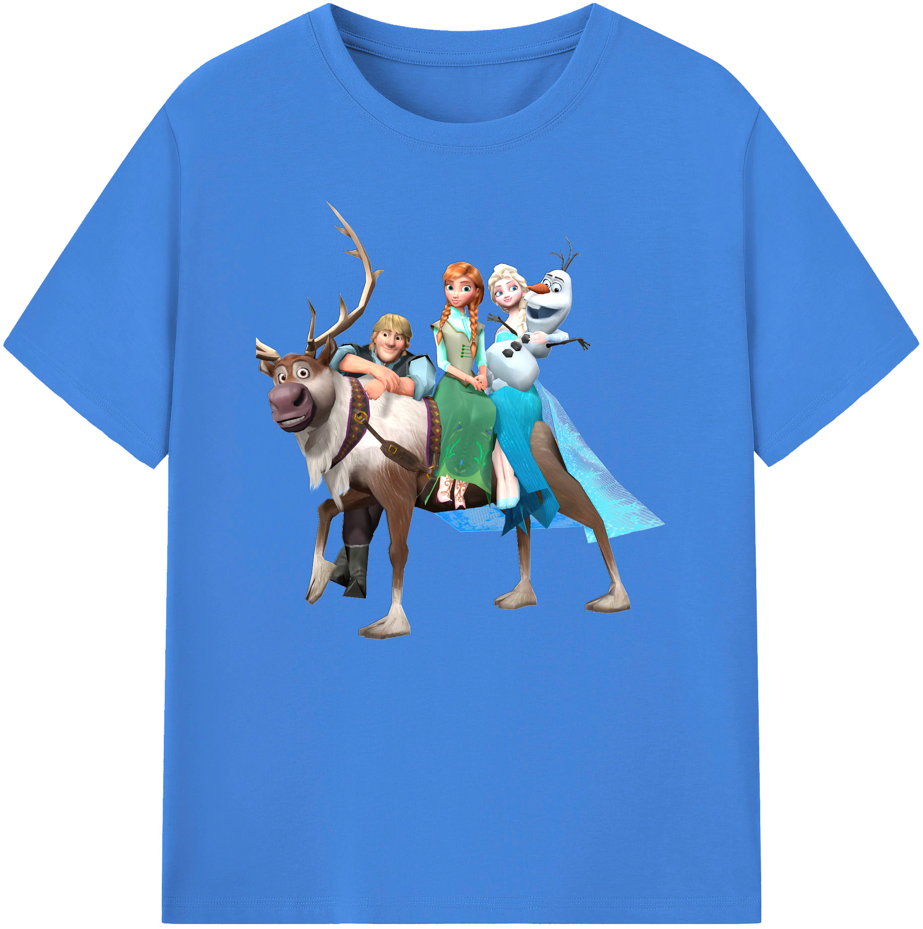 （画像用） アナと雪の女王 アンナ エルサ Frozen Anna Elsa 綿100％ メンズ半袖Tシャツ｜肌触りやわらか＆通気性