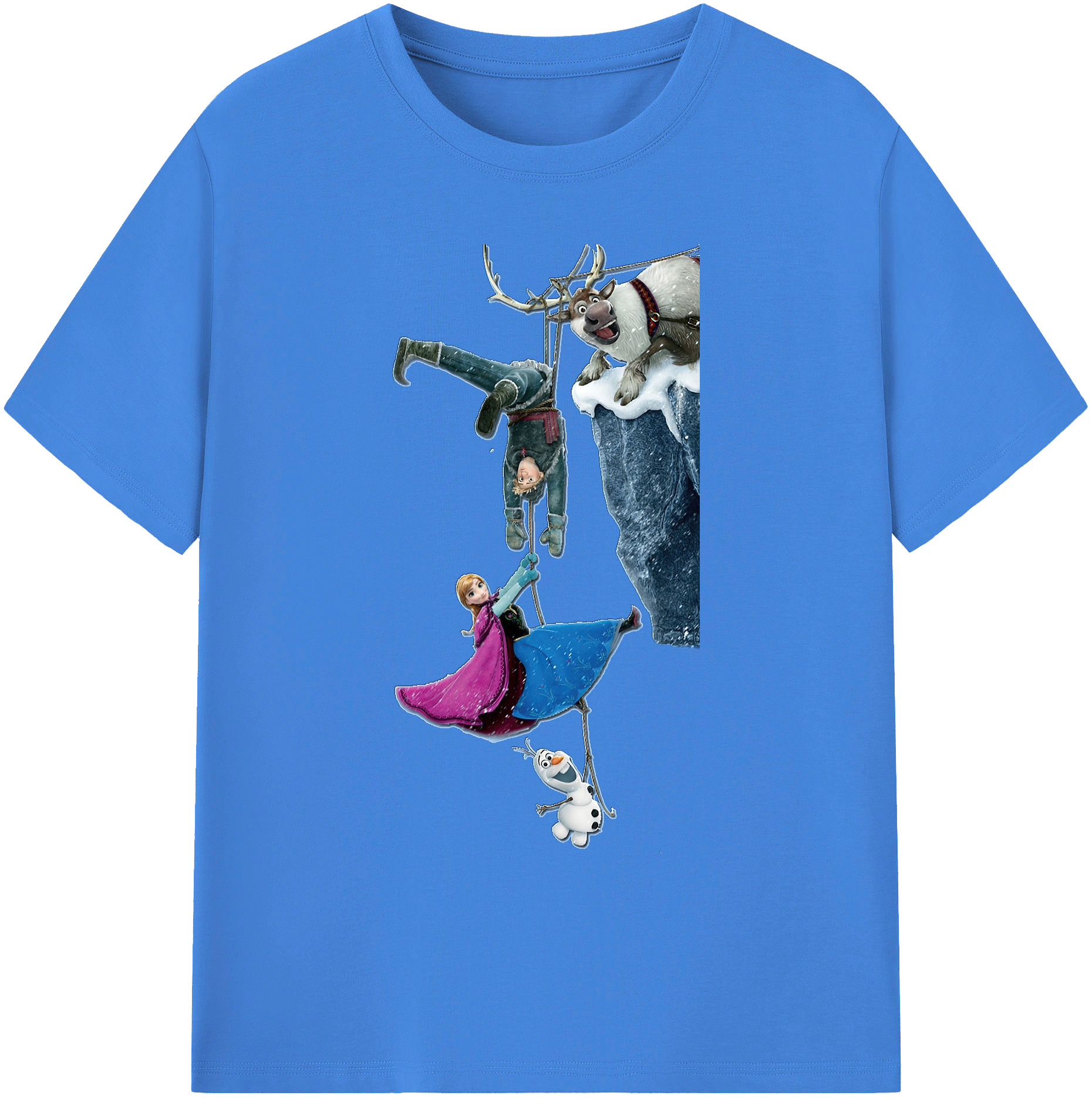 （画像用） アナと雪の女王 アンナ エルサ Frozen Anna Elsa 綿100％ メンズ半袖Tシャツ｜肌触りやわらか＆通気性