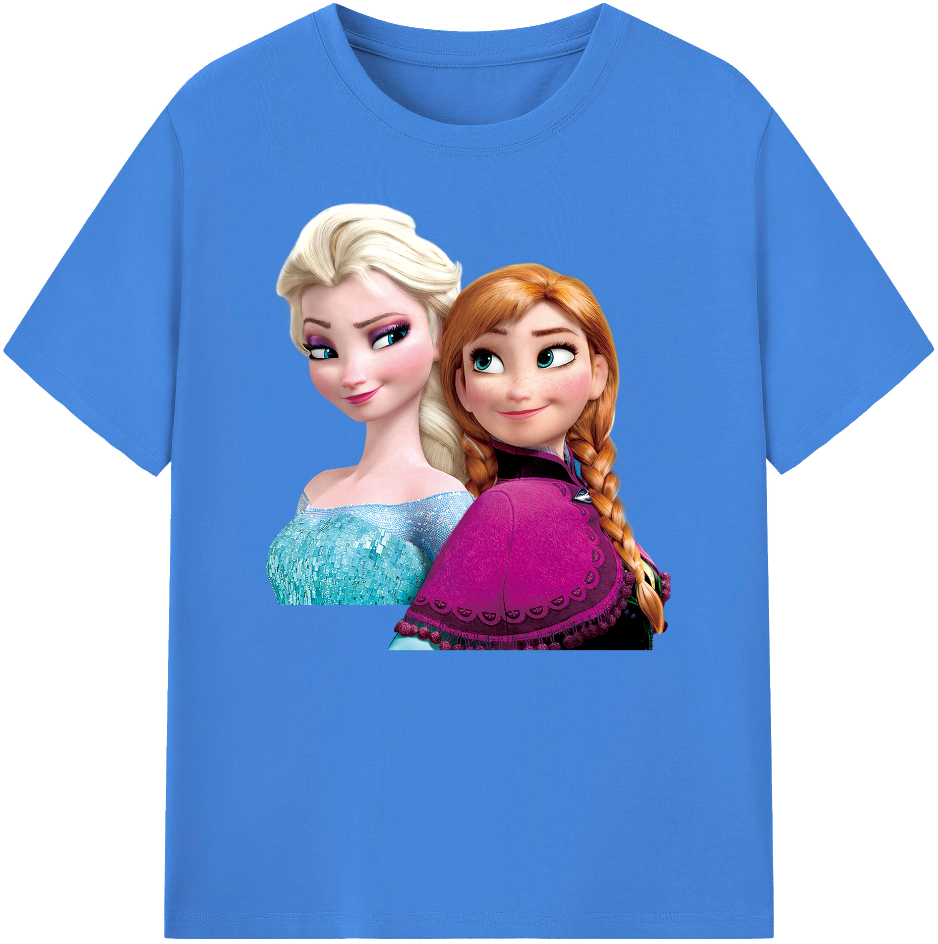 （画像用） アナと雪の女王 アンナ エルサ Frozen Anna Elsa 綿100％ メンズ半袖Tシャツ｜肌触りやわらか＆通気性