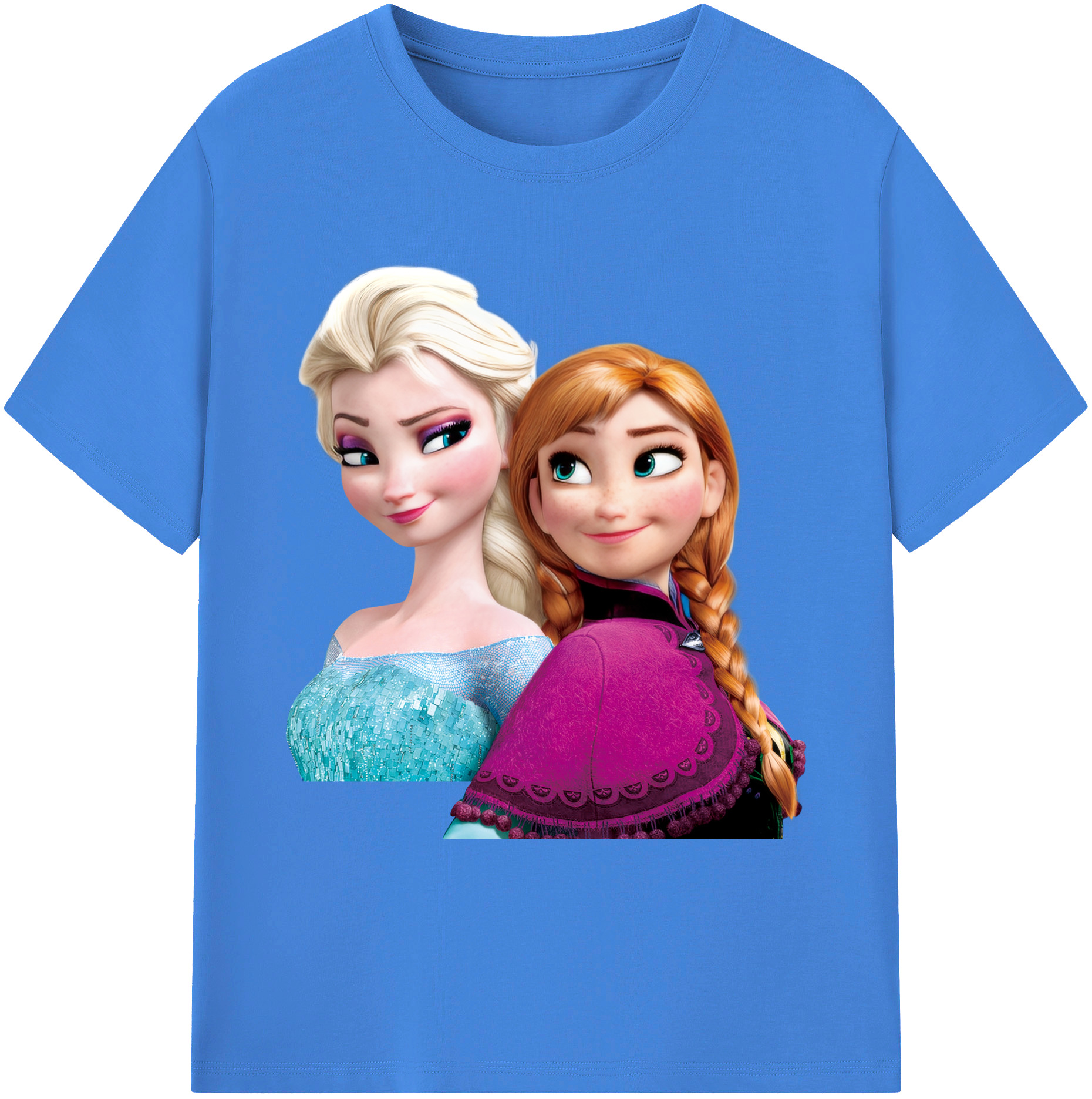 （画像用） アナと雪の女王 アンナ エルサ Frozen Anna Elsa 綿100％ メンズ半袖Tシャツ｜肌触りやわらか＆通気性
