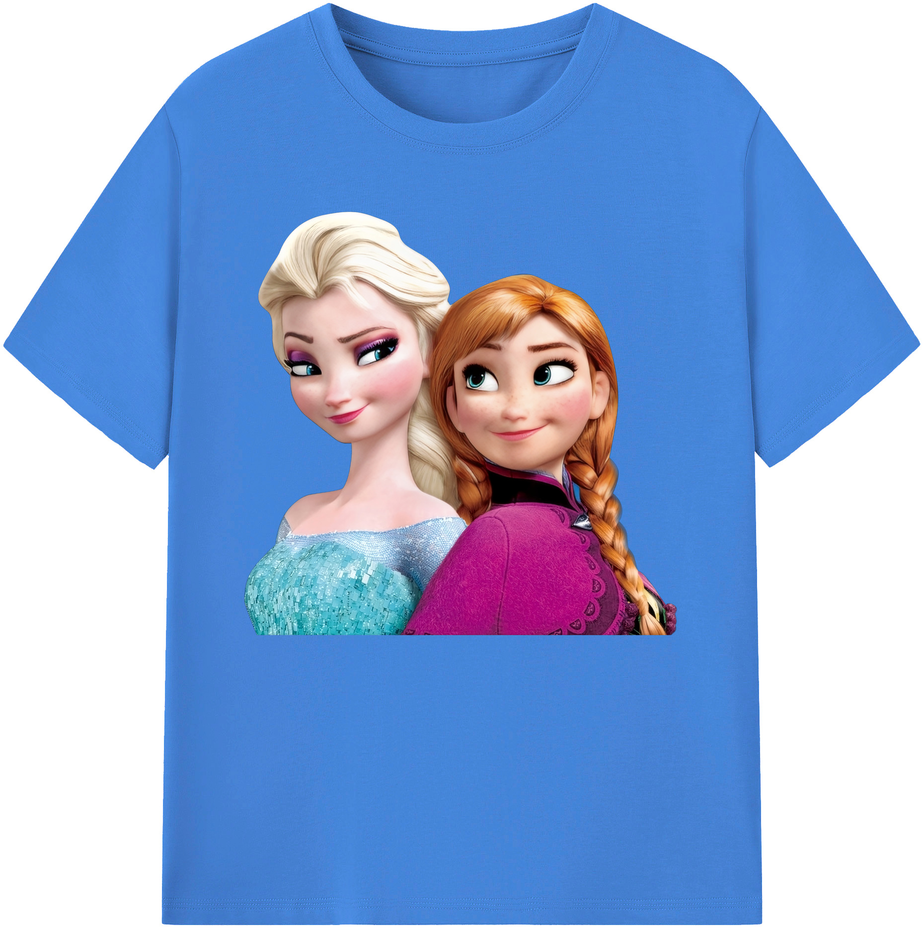 （画像用） アナと雪の女王 アンナ エルサ Frozen Anna Elsa 綿100％ メンズ半袖Tシャツ｜肌触りやわらか＆通気性