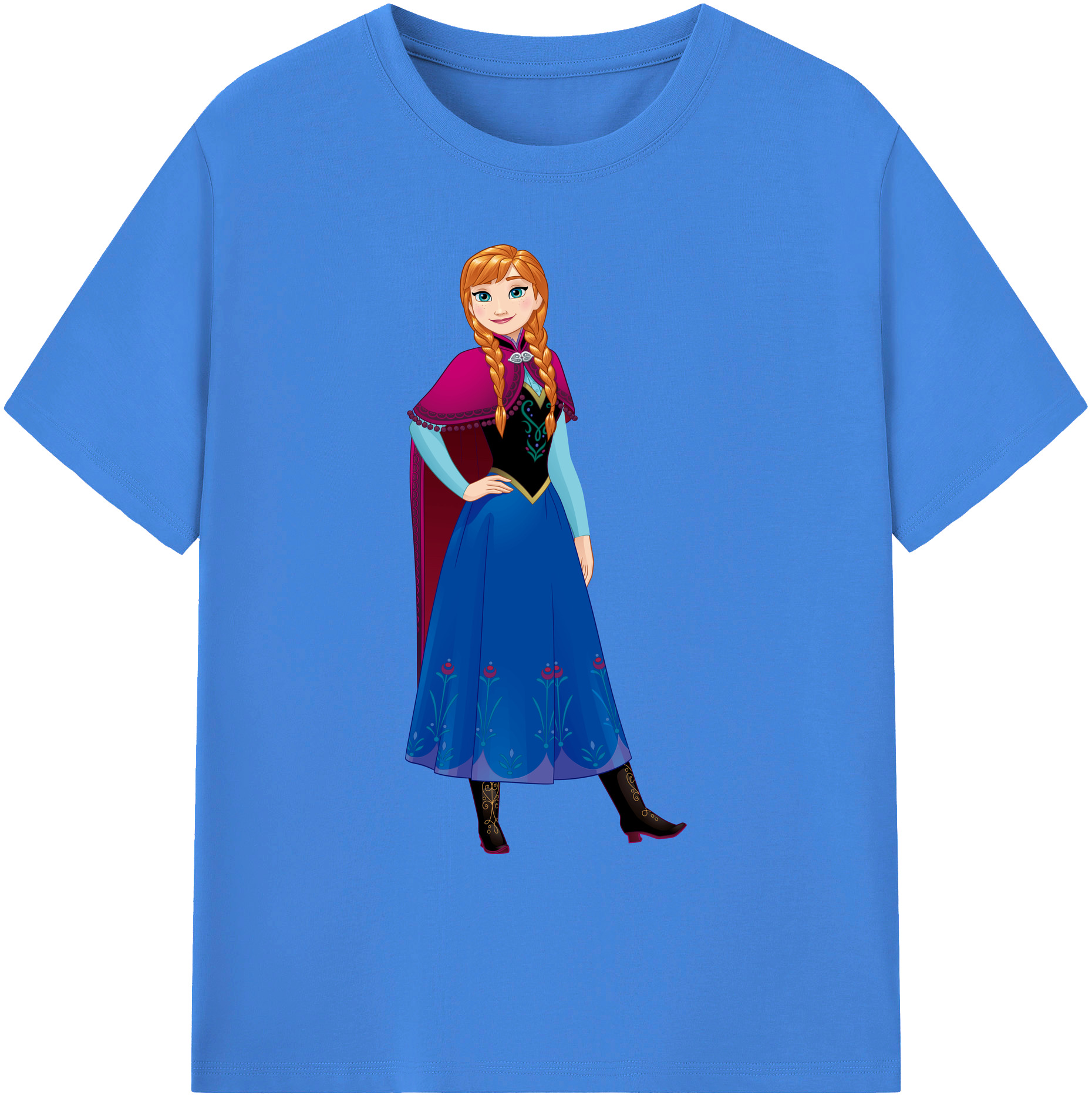 （画像用） アナと雪の女王 アンナ エルサ Frozen Anna Elsa 綿100％ メンズ半袖Tシャツ｜肌触りやわらか＆通気性