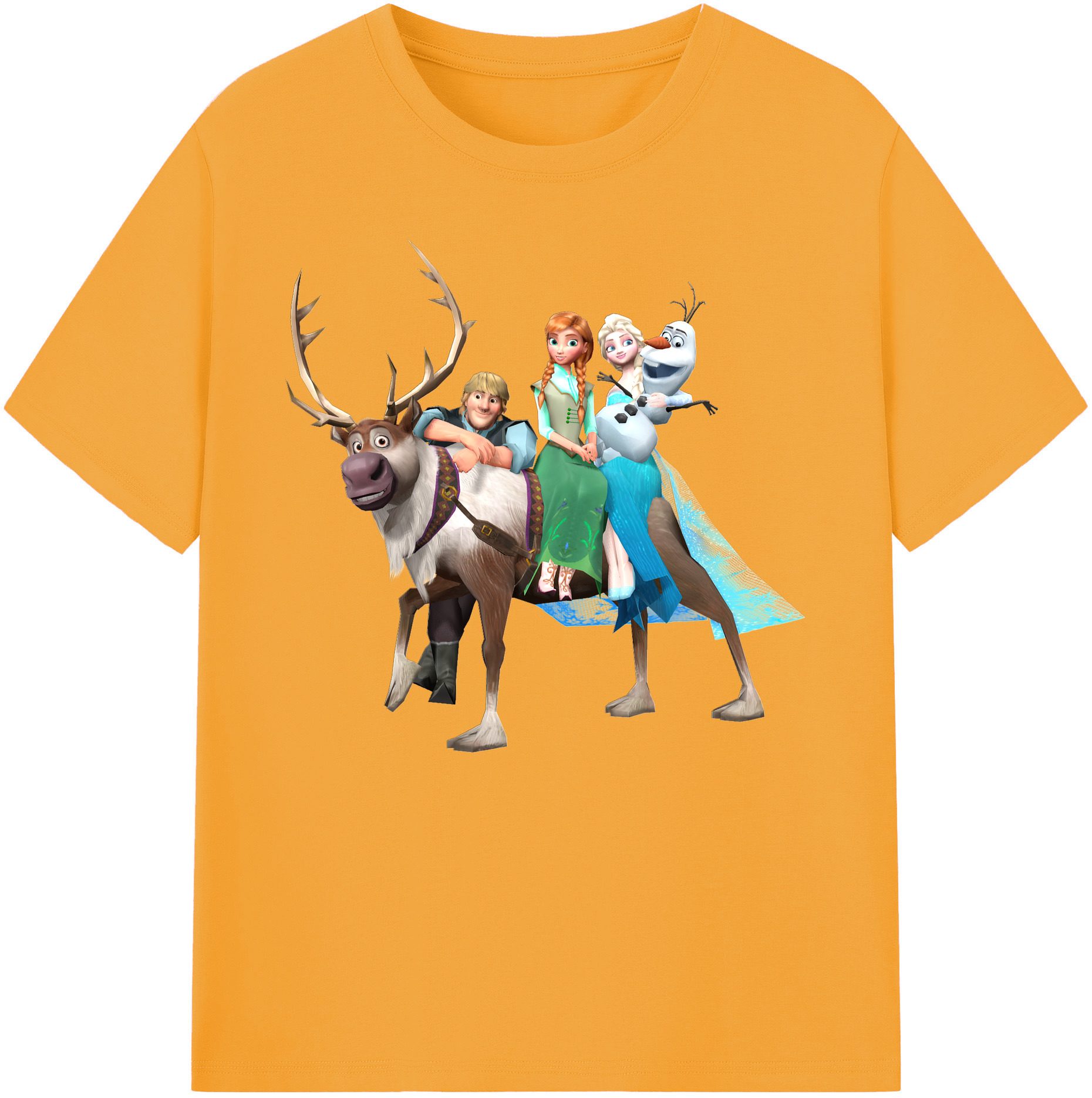 （画像用） アナと雪の女王 アンナ エルサ Frozen Anna Elsa 綿100％ メンズ半袖Tシャツ｜肌触りやわらか＆通気性