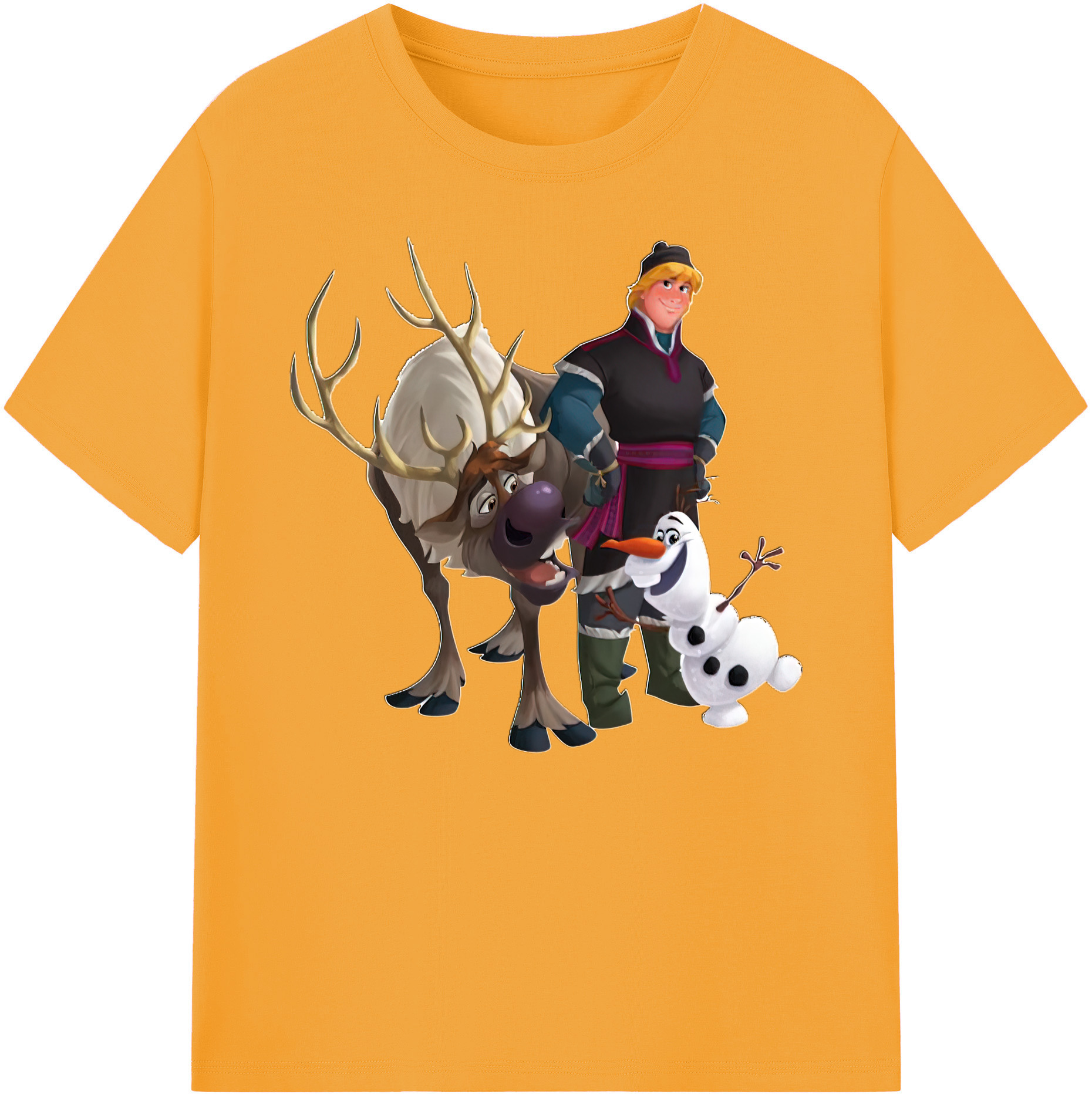 （画像用） アナと雪の女王 アンナ エルサ Frozen Anna Elsa 綿100％ メンズ半袖Tシャツ｜肌触りやわらか＆通気性
