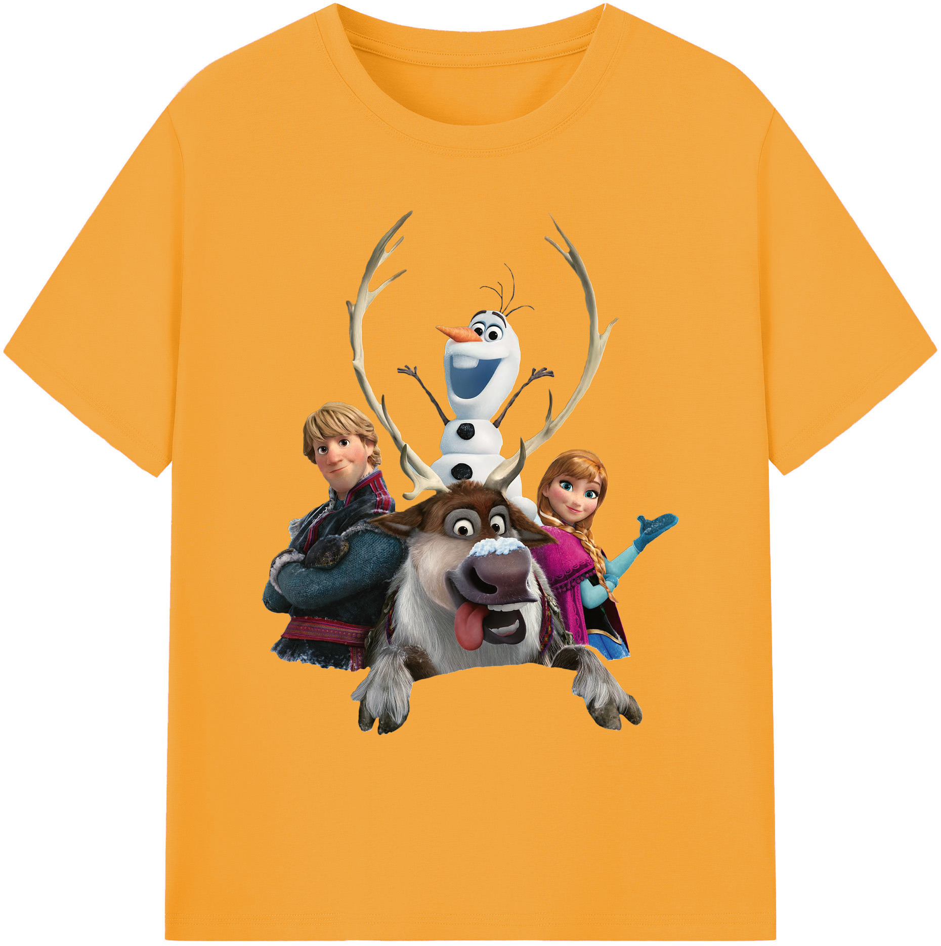 （画像用） アナと雪の女王 アンナ エルサ Frozen Anna Elsa 綿100％ メンズ半袖Tシャツ｜肌触りやわらか＆通気性
