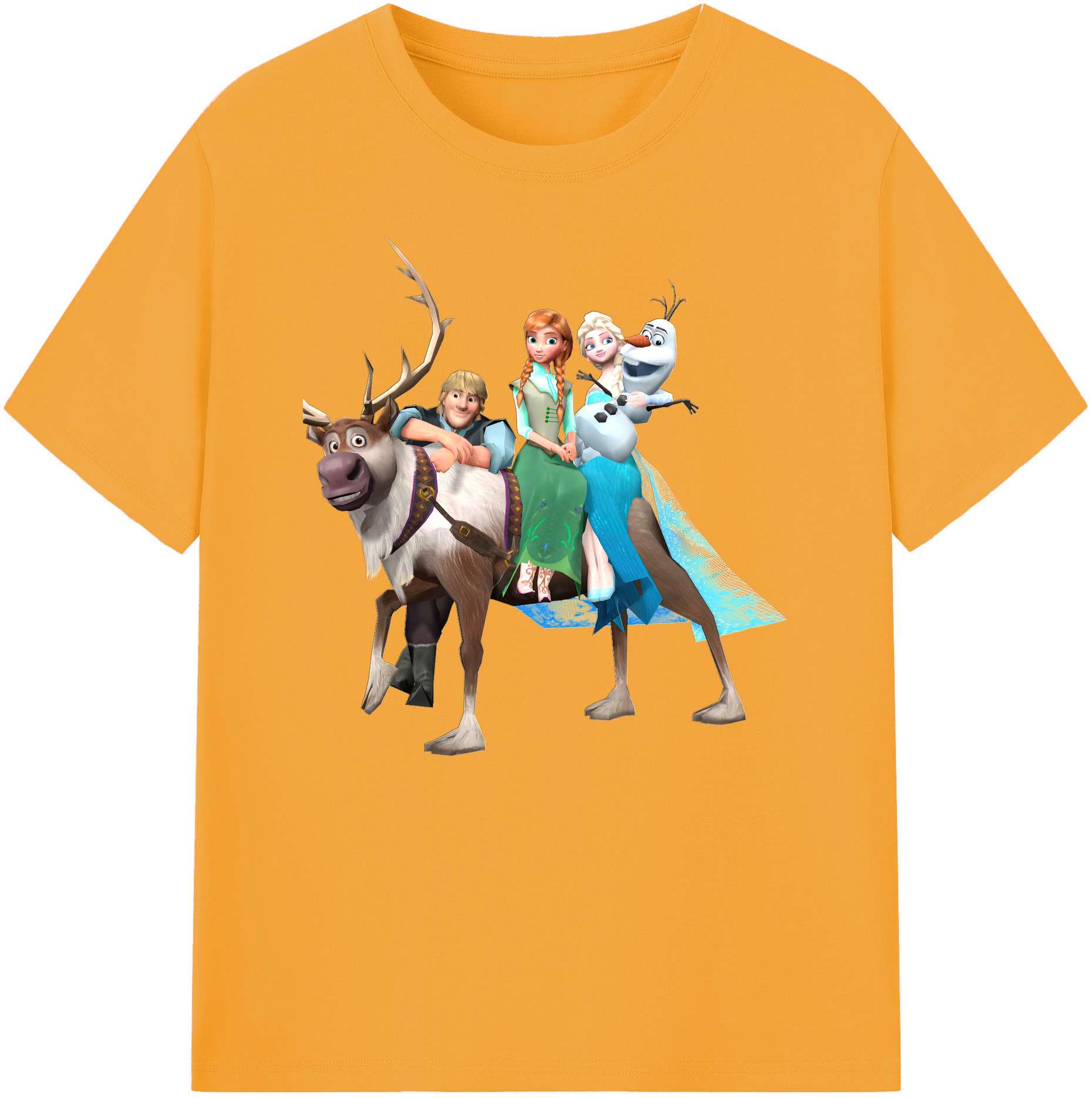 （画像用） アナと雪の女王 アンナ エルサ Frozen Anna Elsa 綿100％ メンズ半袖Tシャツ｜肌触りやわらか＆通気性