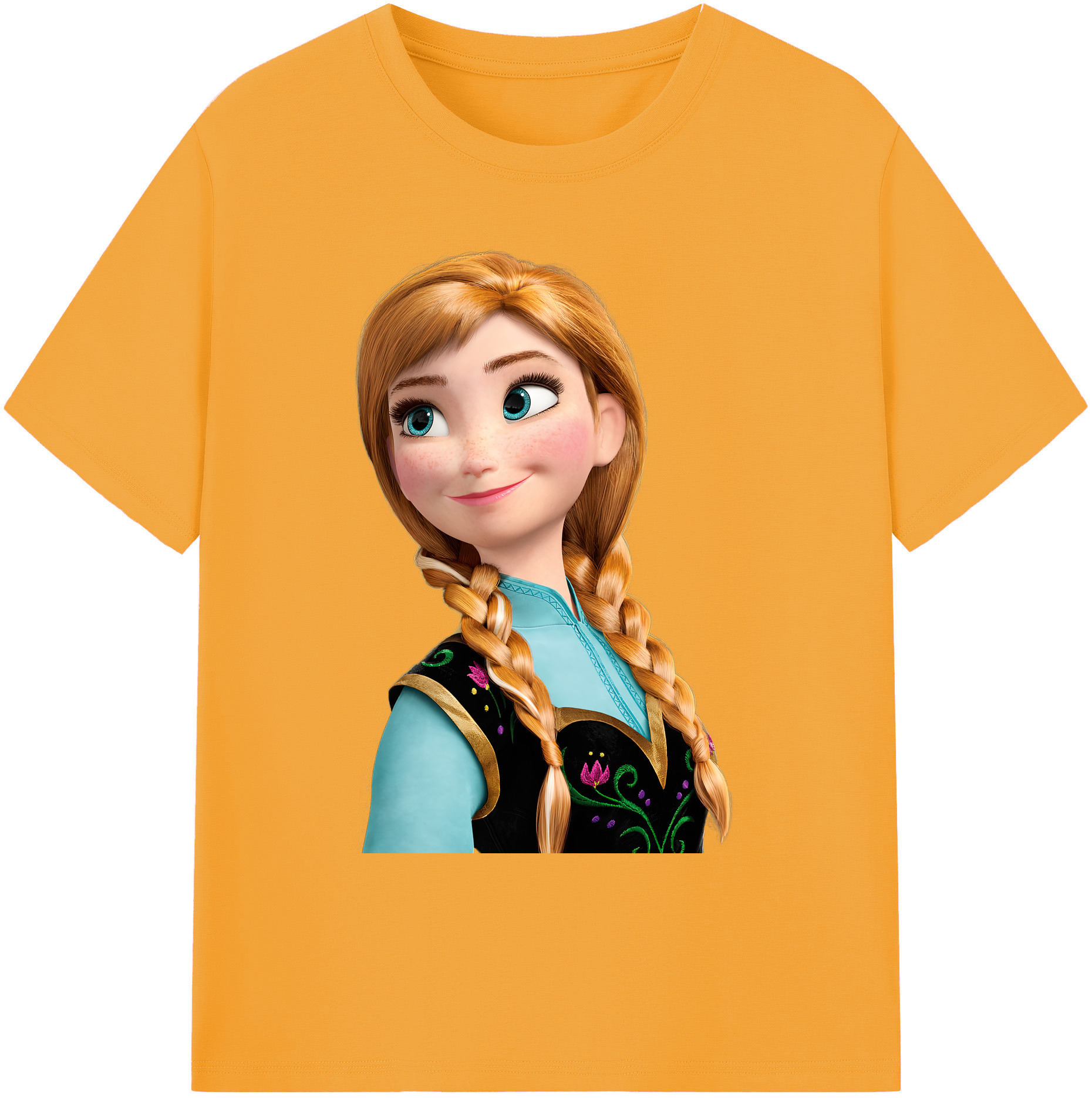 （画像用） アナと雪の女王 アンナ エルサ Frozen Anna Elsa 綿100％ メンズ半袖Tシャツ｜肌触りやわらか＆通気性