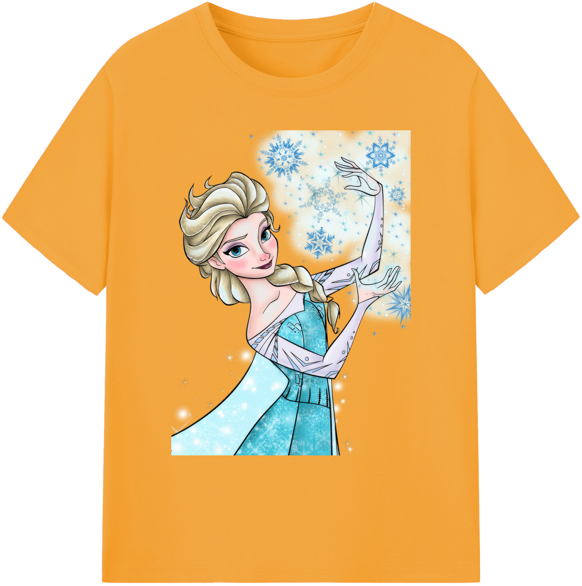 （画像用） アナと雪の女王 アンナ エルサ Frozen Anna Elsa 綿100％ メンズ半袖Tシャツ｜肌触りやわらか＆通気性