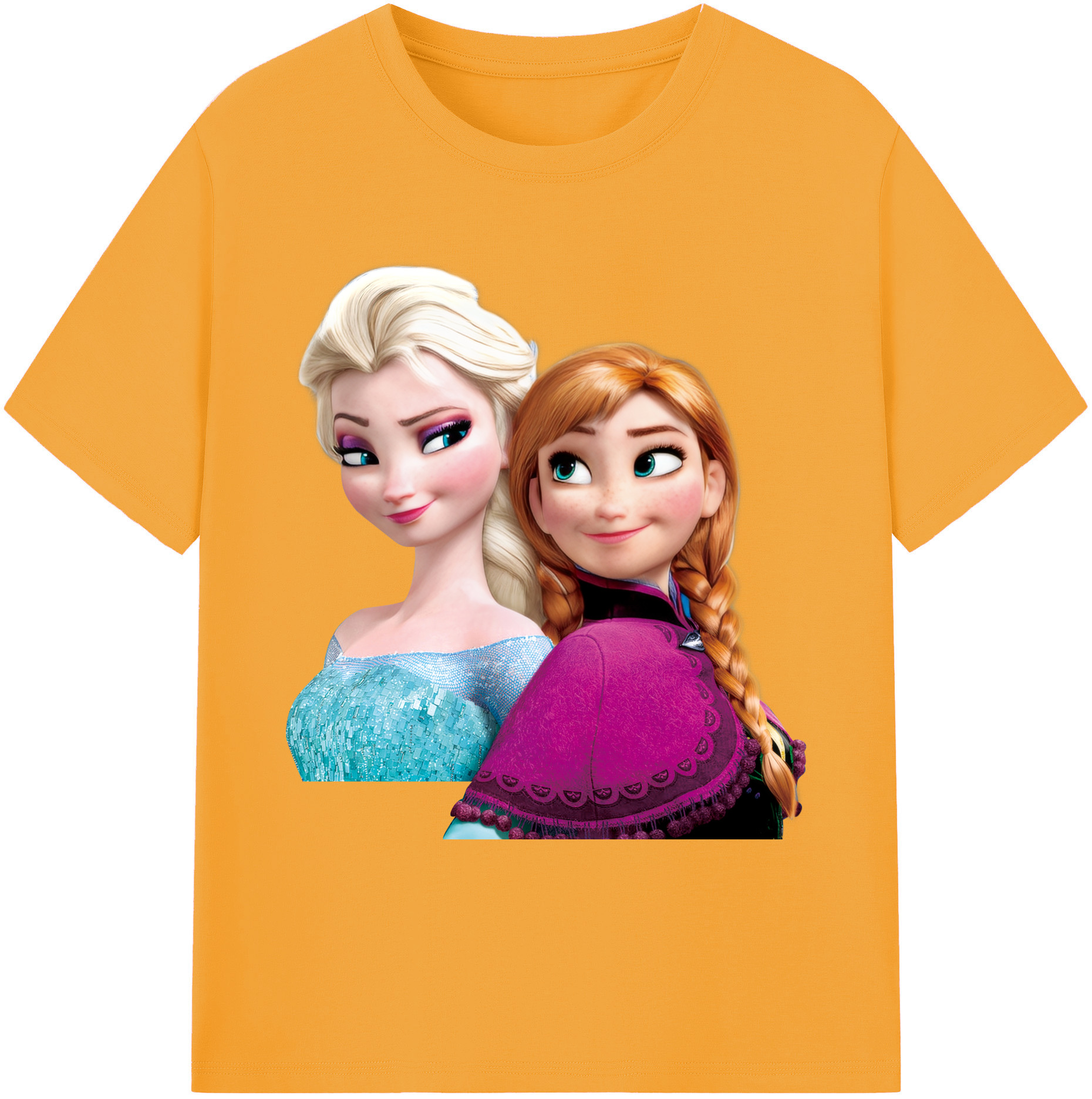 （画像用） アナと雪の女王 アンナ エルサ Frozen Anna Elsa 綿100％ メンズ半袖Tシャツ｜肌触りやわらか＆通気性
