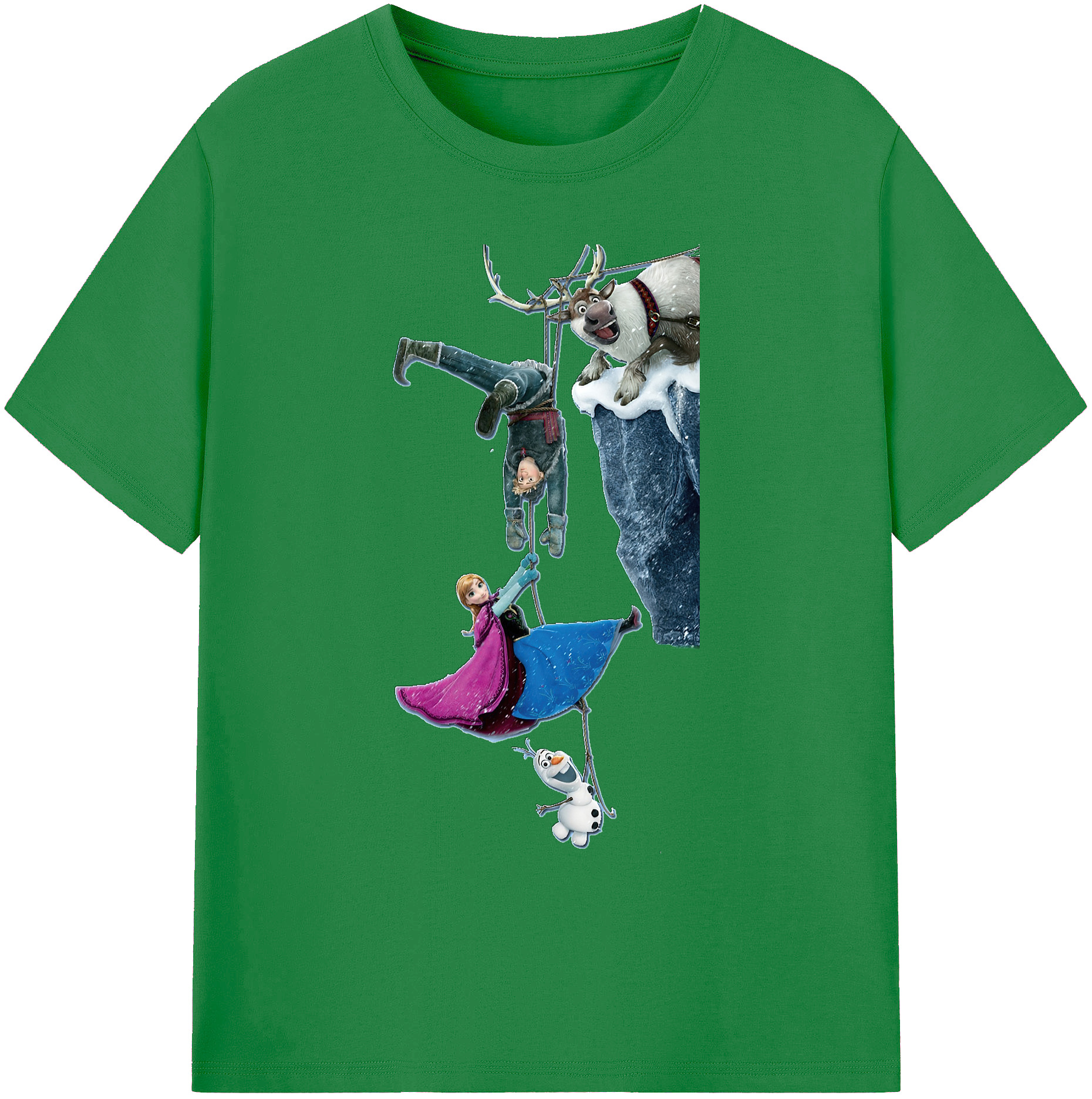 （画像用） アナと雪の女王 アンナ エルサ Frozen Anna Elsa 綿100％ メンズ半袖Tシャツ｜肌触りやわらか＆通気性