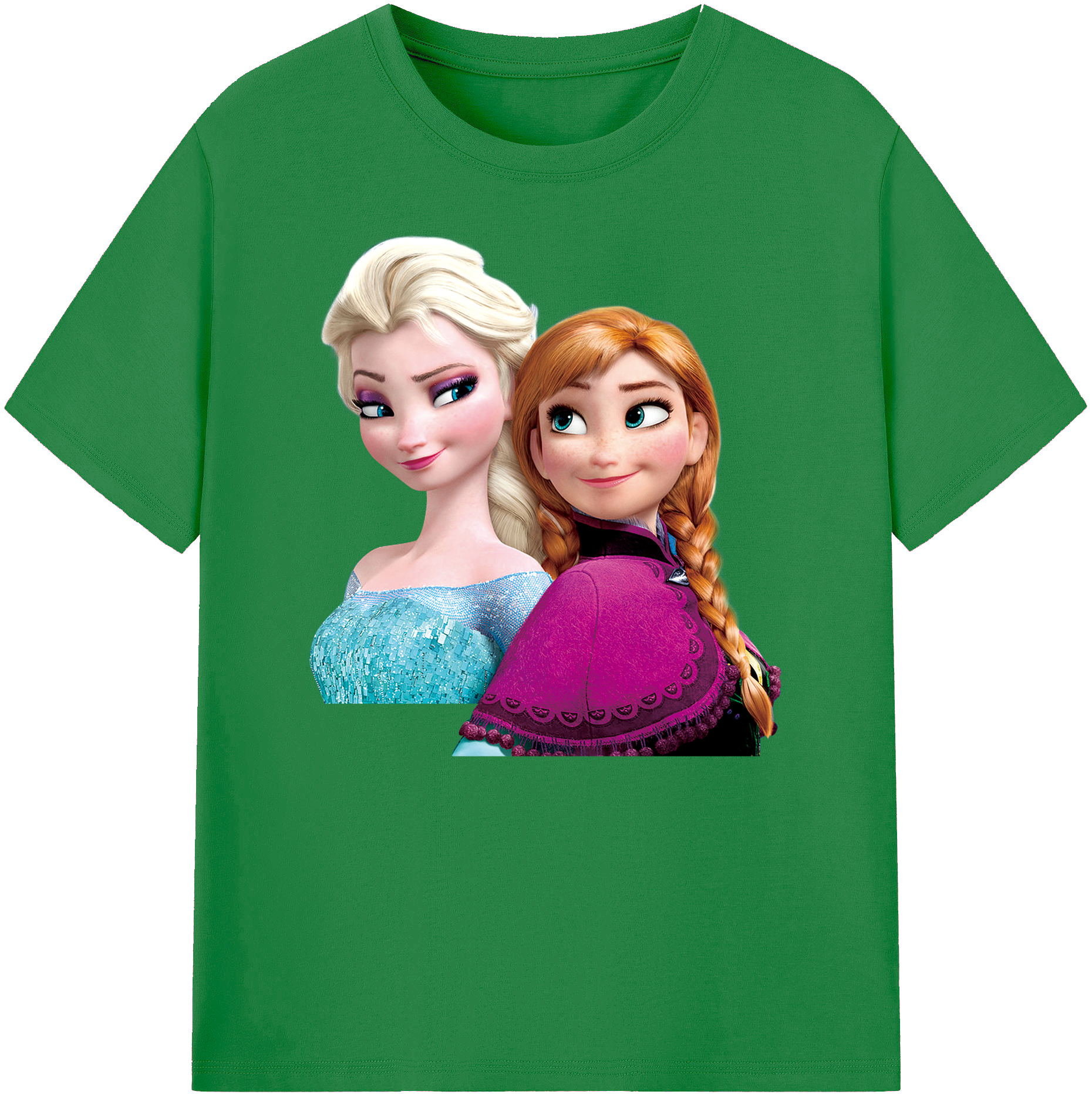 （画像用） アナと雪の女王 アンナ エルサ Frozen Anna Elsa 綿100％ メンズ半袖Tシャツ｜肌触りやわらか＆通気性