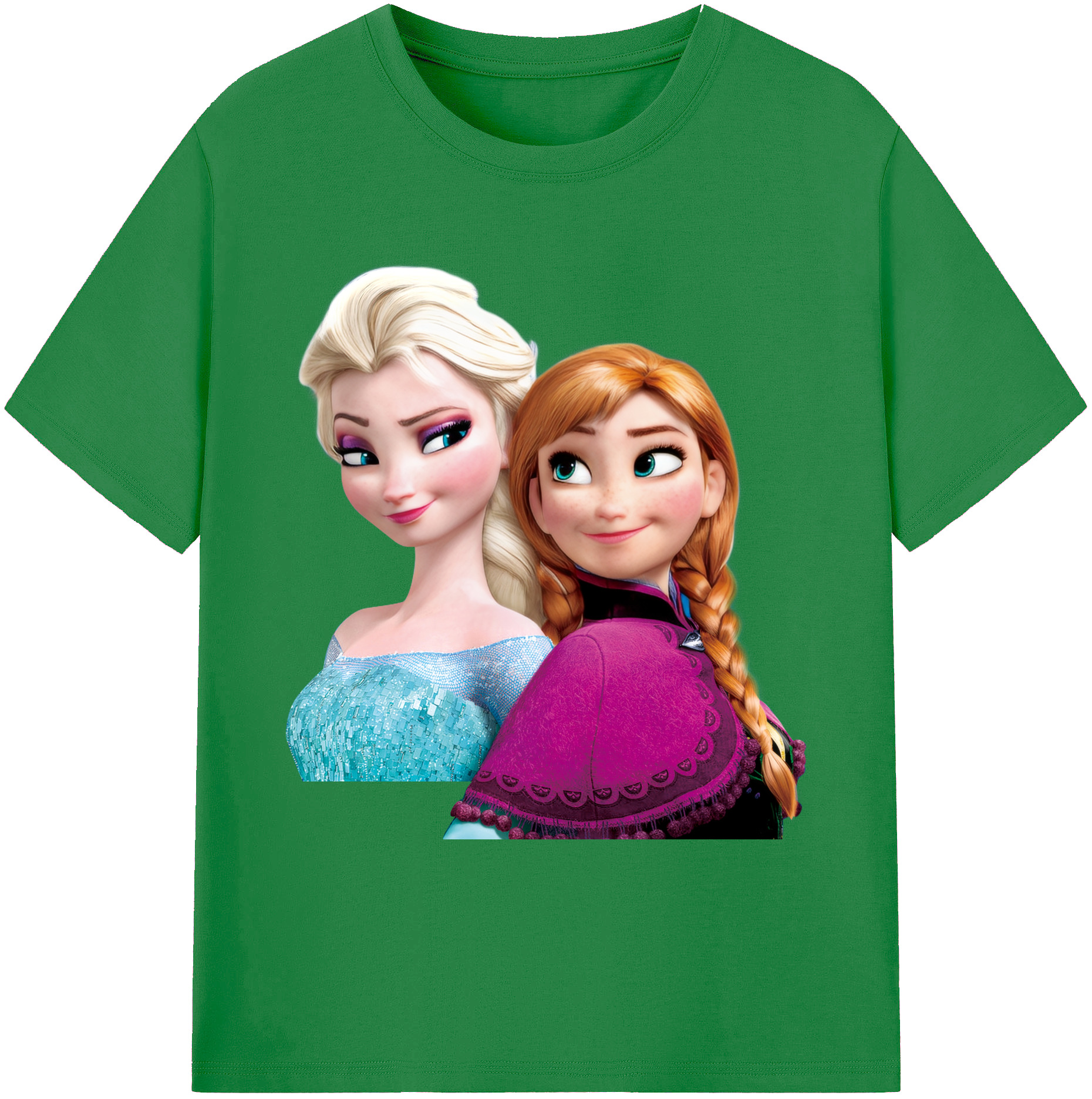 （画像用） アナと雪の女王 アンナ エルサ Frozen Anna Elsa 綿100％ メンズ半袖Tシャツ｜肌触りやわらか＆通気性