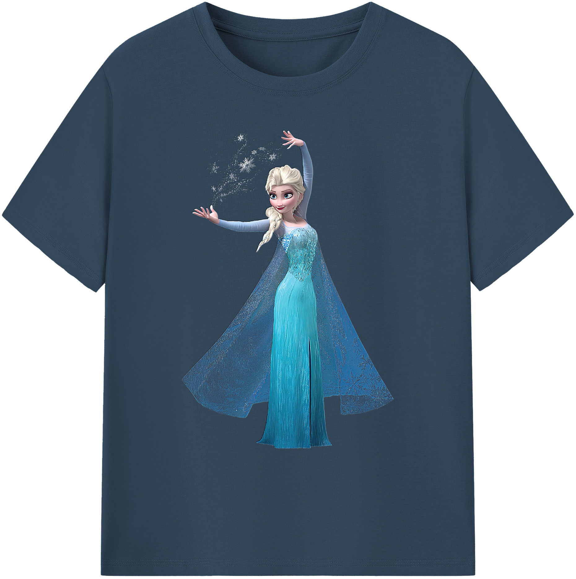 （画像用） アナと雪の女王 アンナ エルサ Frozen Anna Elsa 綿100％ メンズ半袖Tシャツ｜肌触りやわらか＆通気性