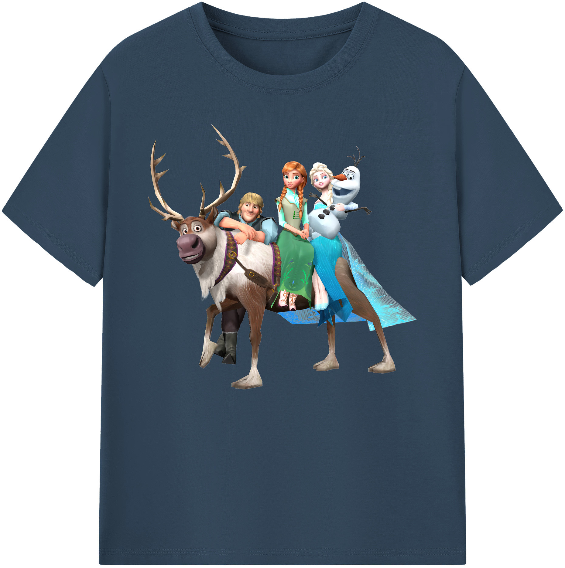 （画像用） アナと雪の女王 アンナ エルサ Frozen Anna Elsa 綿100％ メンズ半袖Tシャツ｜肌触りやわらか＆通気性