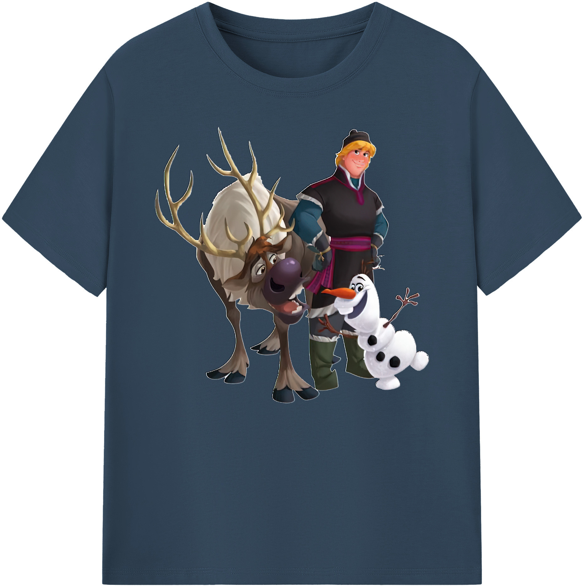 （画像用） アナと雪の女王 アンナ エルサ Frozen Anna Elsa 綿100％ メンズ半袖Tシャツ｜肌触りやわらか＆通気性