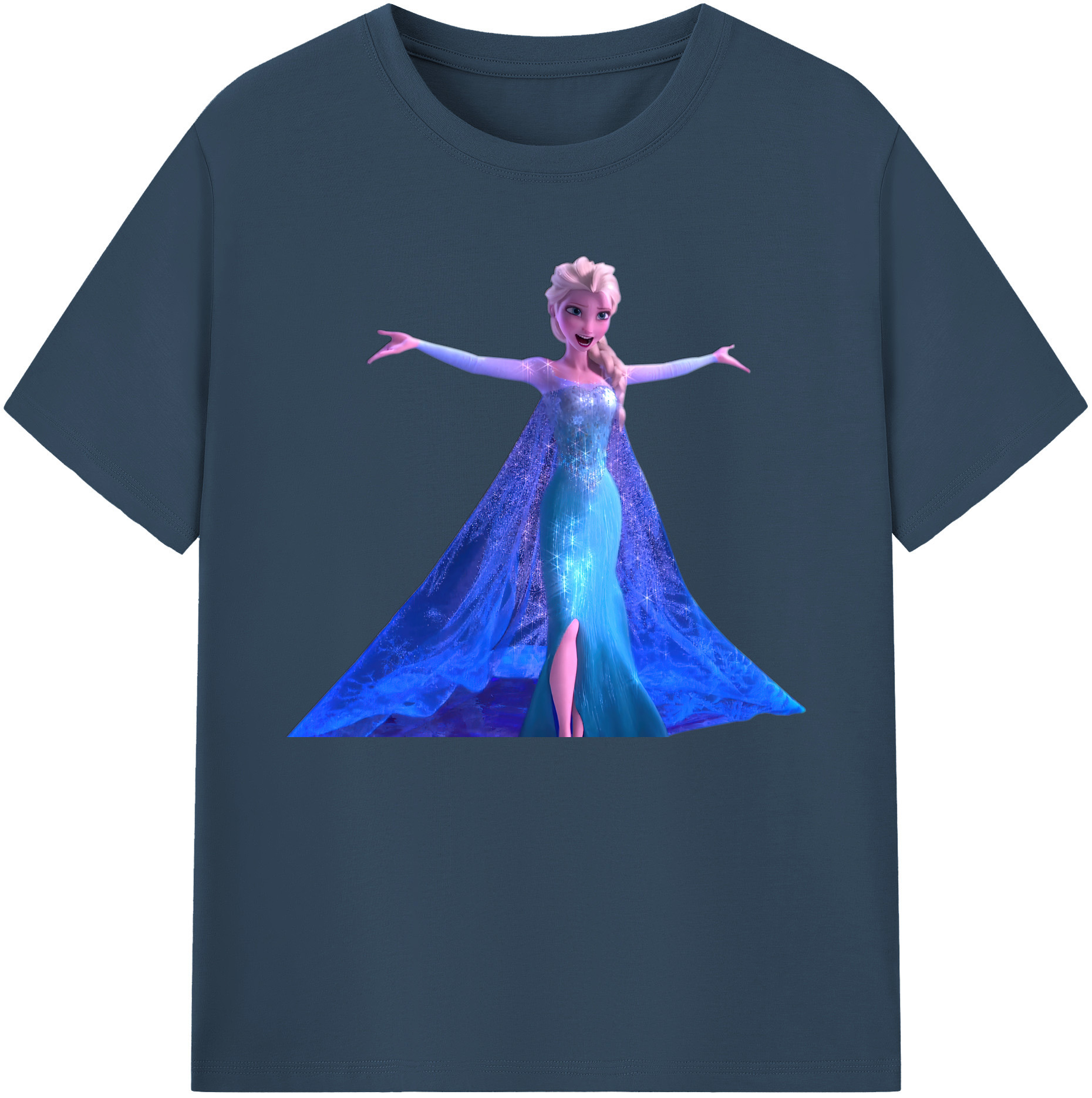 （画像用） アナと雪の女王 アンナ エルサ Frozen Anna Elsa 綿100％ メンズ半袖Tシャツ｜肌触りやわらか＆通気性