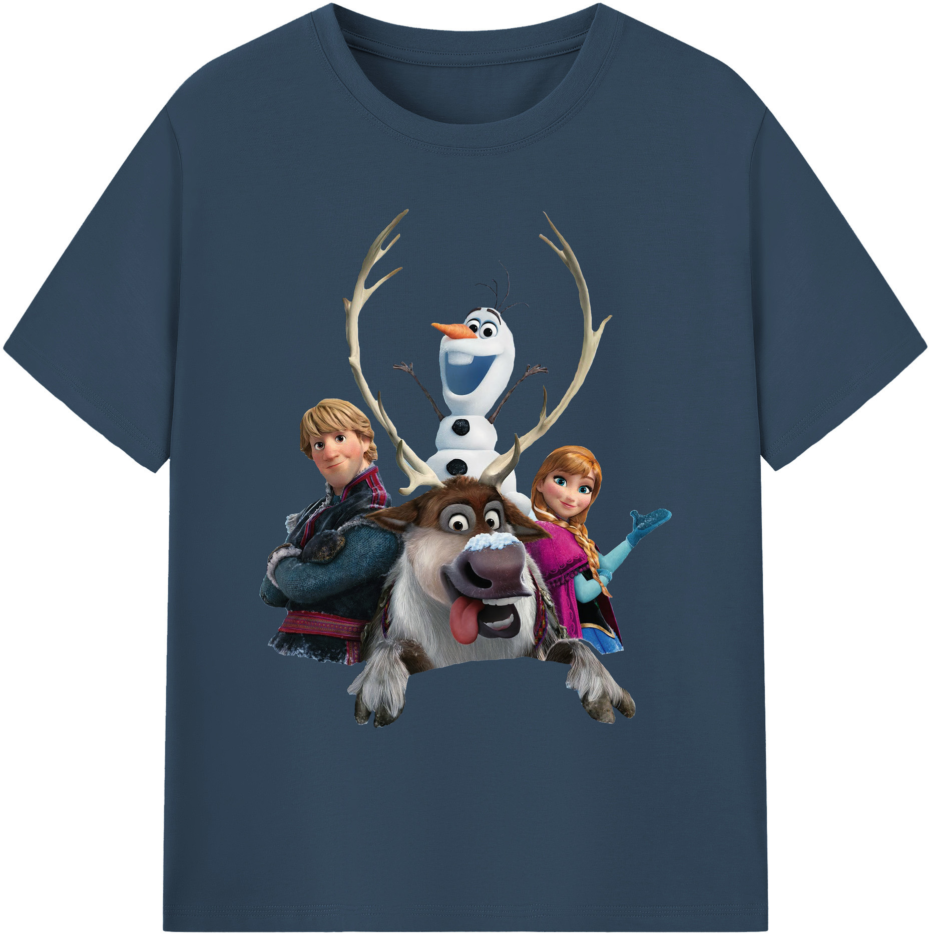（画像用） アナと雪の女王 アンナ エルサ Frozen Anna Elsa 綿100％ メンズ半袖Tシャツ｜肌触りやわらか＆通気性