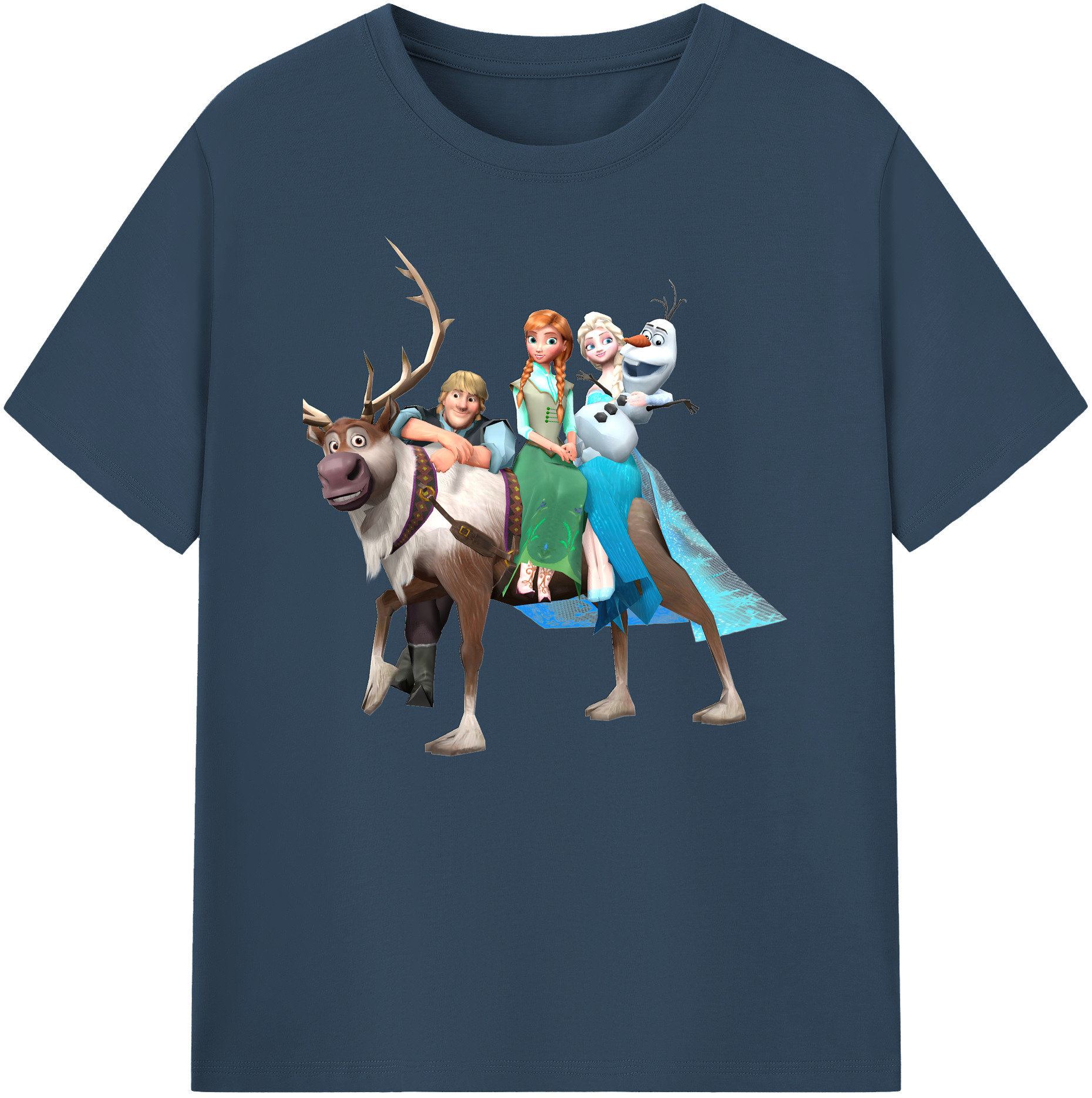 （画像用） アナと雪の女王 アンナ エルサ Frozen Anna Elsa 綿100％ メンズ半袖Tシャツ｜肌触りやわらか＆通気性