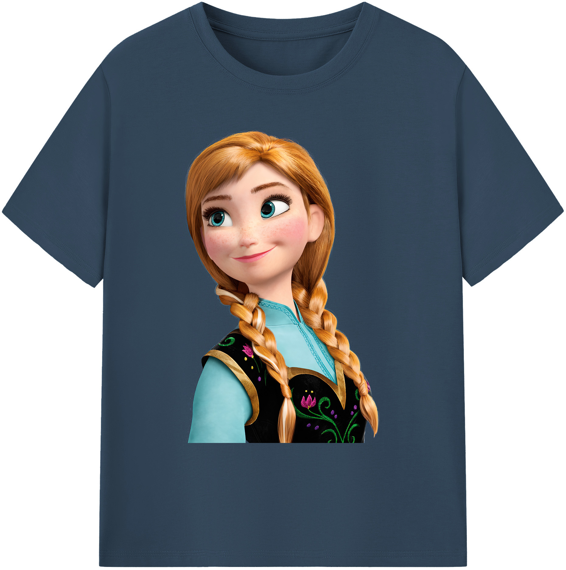 （画像用） アナと雪の女王 アンナ エルサ Frozen Anna Elsa 綿100％ メンズ半袖Tシャツ｜肌触りやわらか＆通気性