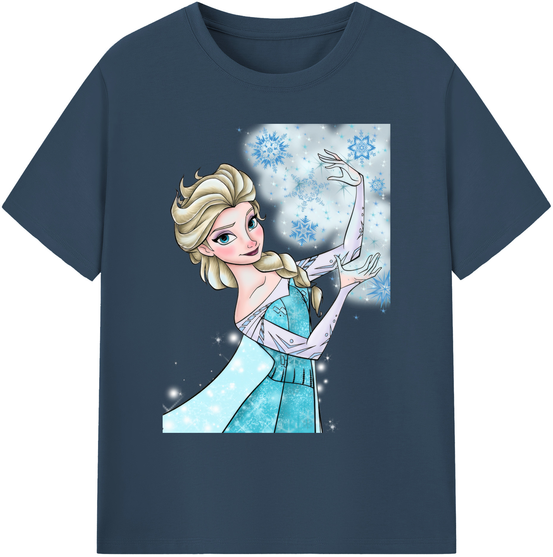 （画像用） アナと雪の女王 アンナ エルサ Frozen Anna Elsa 綿100％ メンズ半袖Tシャツ｜肌触りやわらか＆通気性