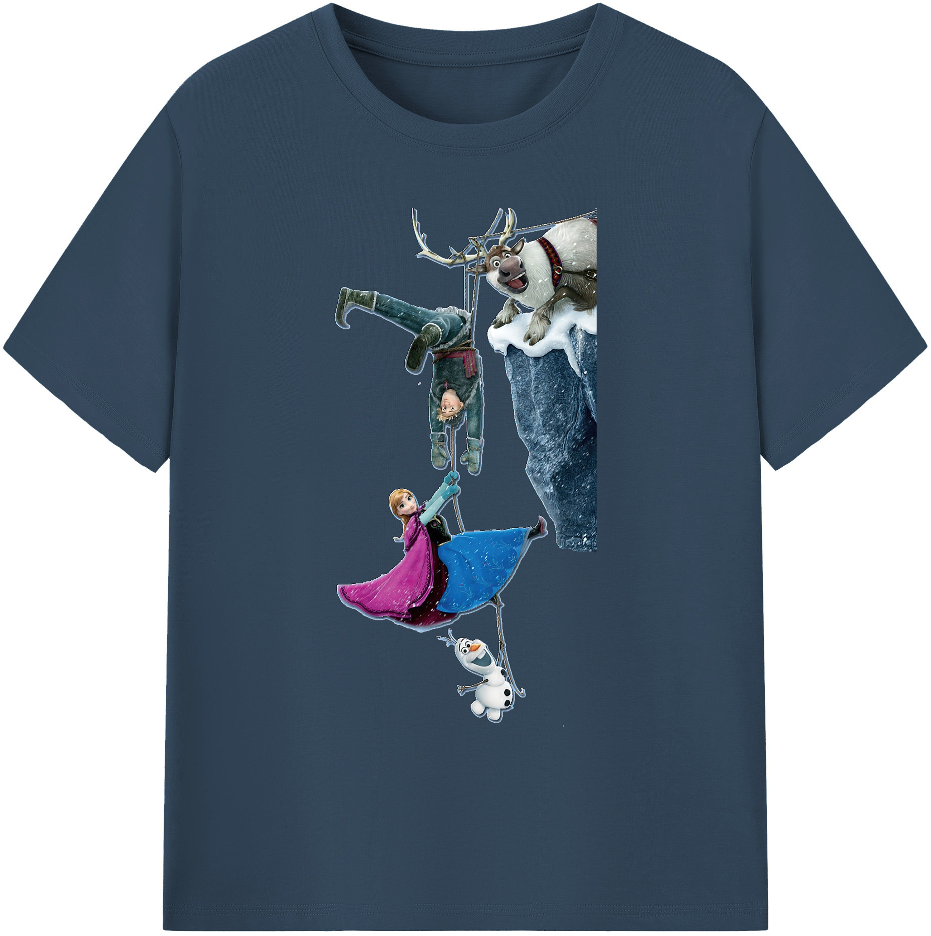 （画像用） アナと雪の女王 アンナ エルサ Frozen Anna Elsa 綿100％ メンズ半袖Tシャツ｜肌触りやわらか＆通気性