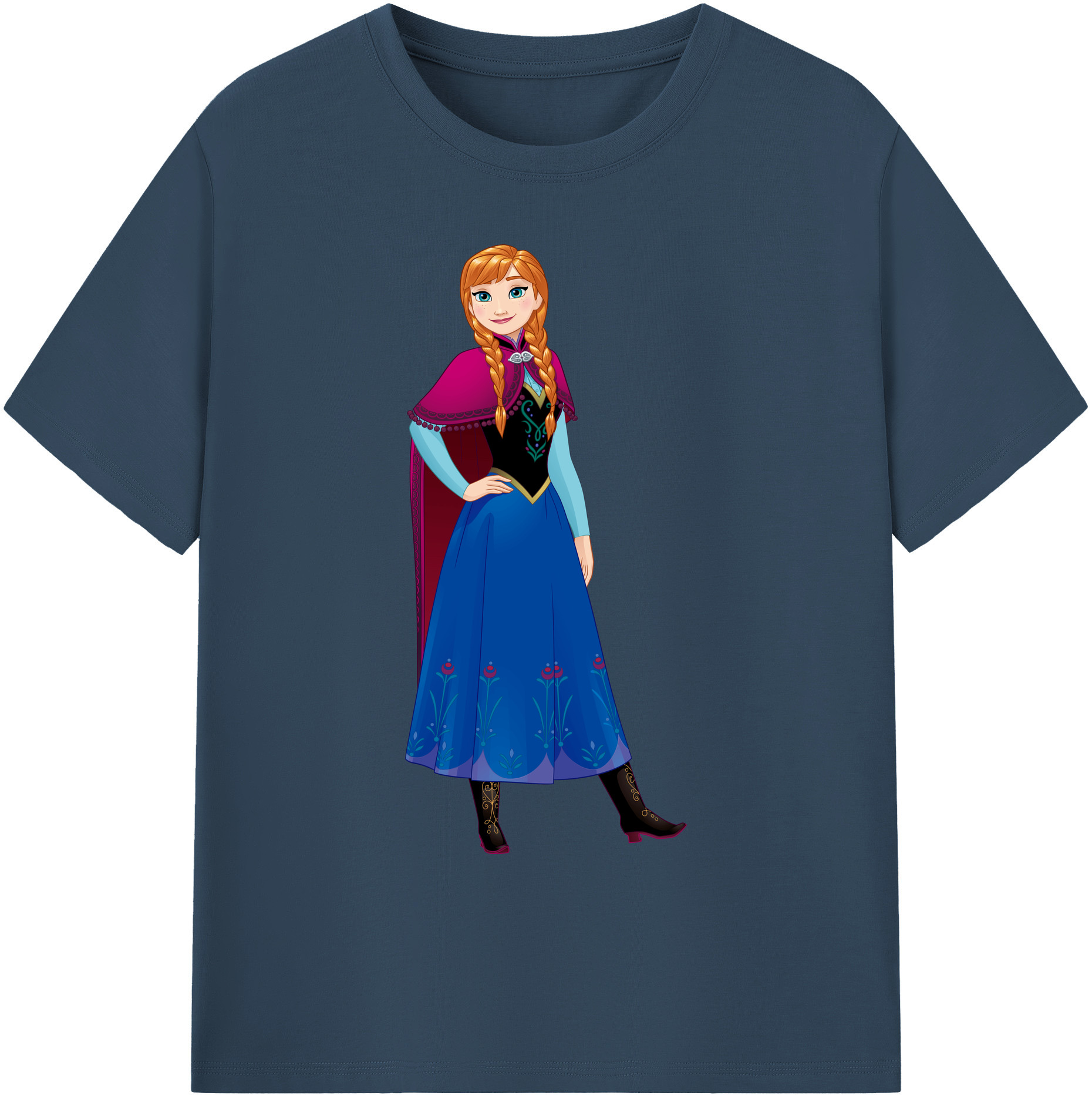 （画像用） アナと雪の女王 アンナ エルサ Frozen Anna Elsa 綿100％ メンズ半袖Tシャツ｜肌触りやわらか＆通気性