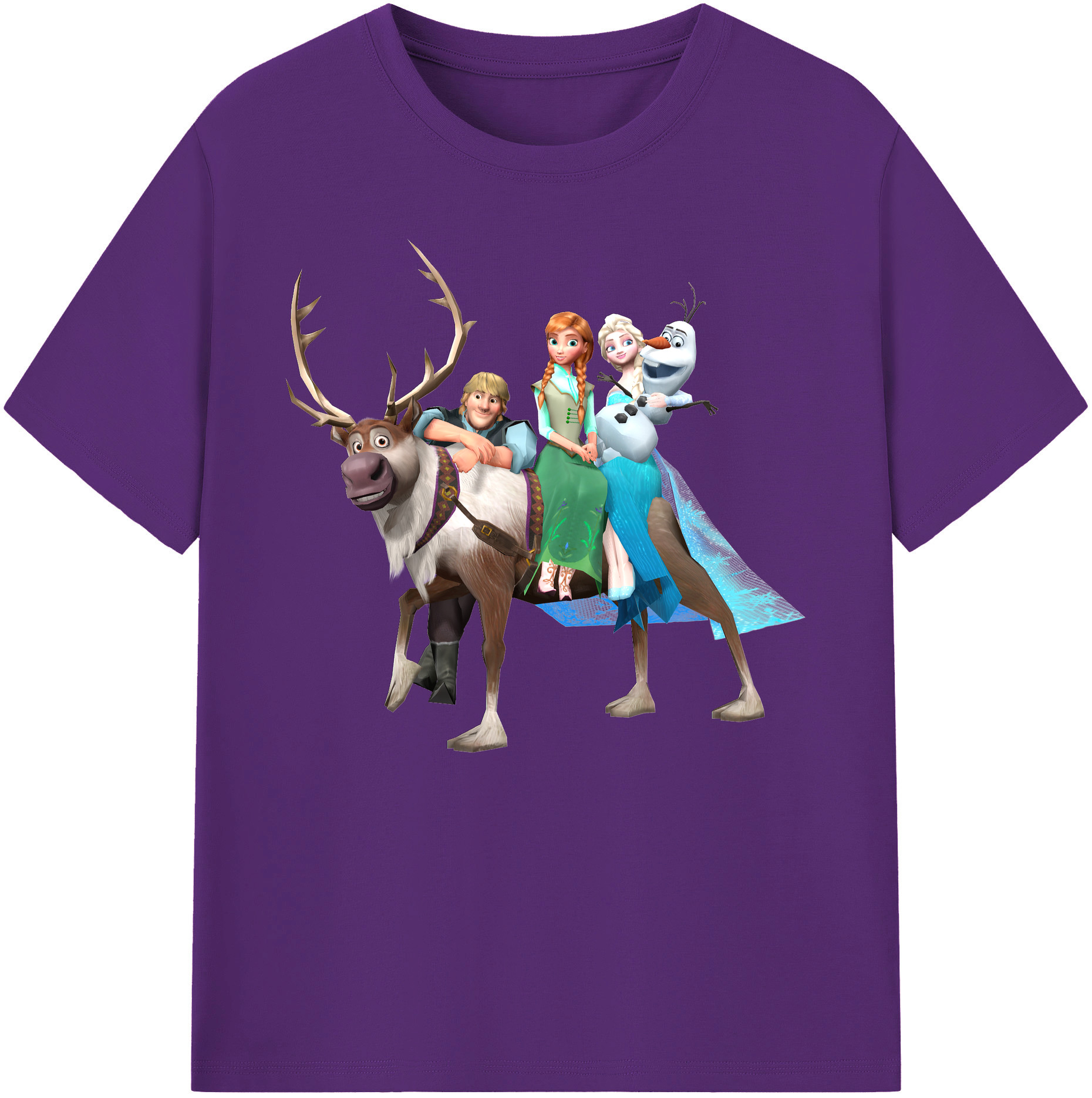 （画像用） アナと雪の女王 アンナ エルサ Frozen Anna Elsa 綿100％ メンズ半袖Tシャツ｜肌触りやわらか＆通気性