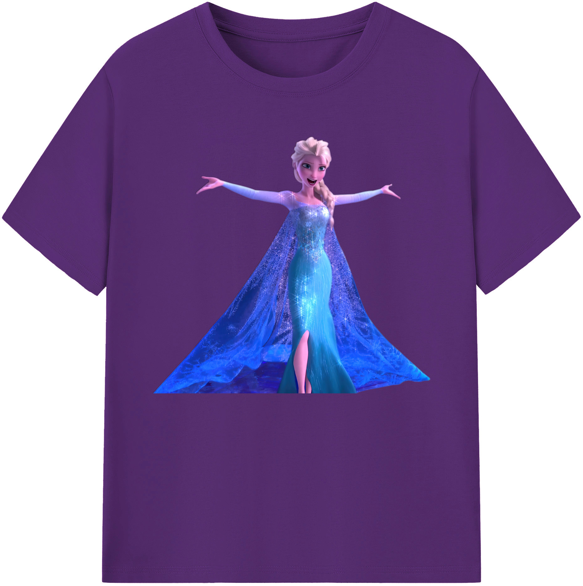（画像用） アナと雪の女王 アンナ エルサ Frozen Anna Elsa 綿100％ メンズ半袖Tシャツ｜肌触りやわらか＆通気性