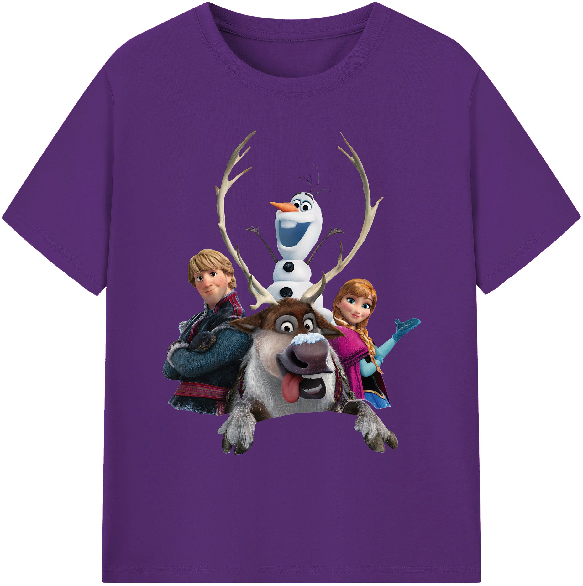 （画像用） アナと雪の女王 アンナ エルサ Frozen Anna Elsa 綿100％ メンズ半袖Tシャツ｜肌触りやわらか＆通気性