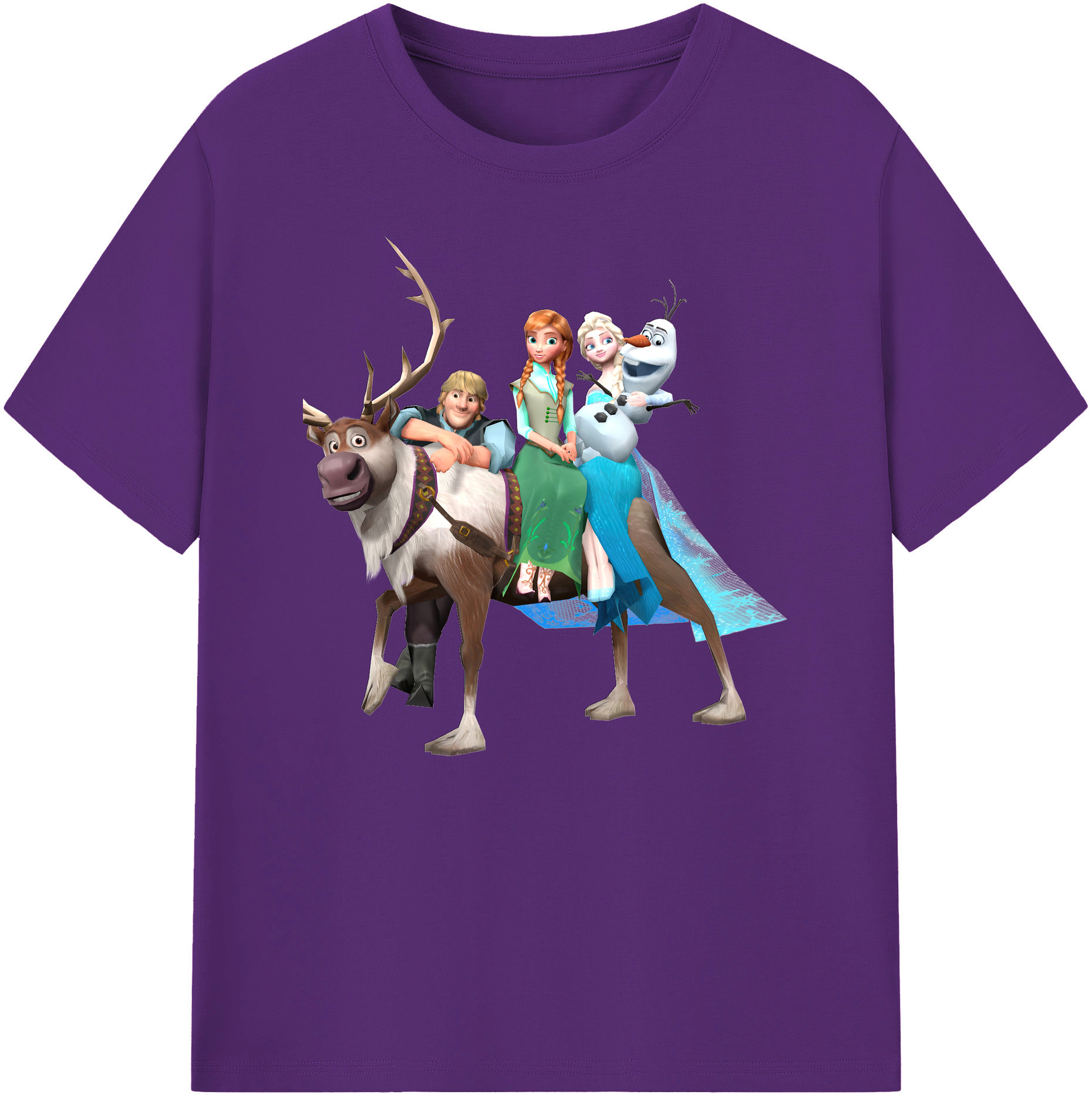 （画像用） アナと雪の女王 アンナ エルサ Frozen Anna Elsa 綿100％ メンズ半袖Tシャツ｜肌触りやわらか＆通気性