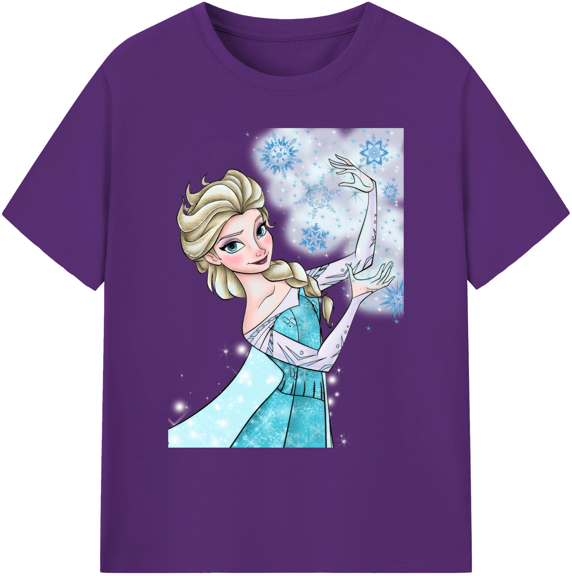 （画像用） アナと雪の女王 アンナ エルサ Frozen Anna Elsa 綿100％ メンズ半袖Tシャツ｜肌触りやわらか＆通気性